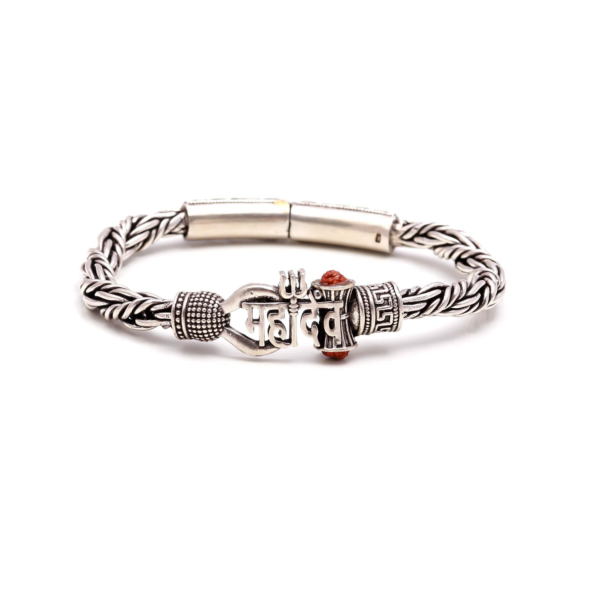 Handmade Bracelet Lord Shiva/Mahadev Bracelet 925 Silver Jewellery