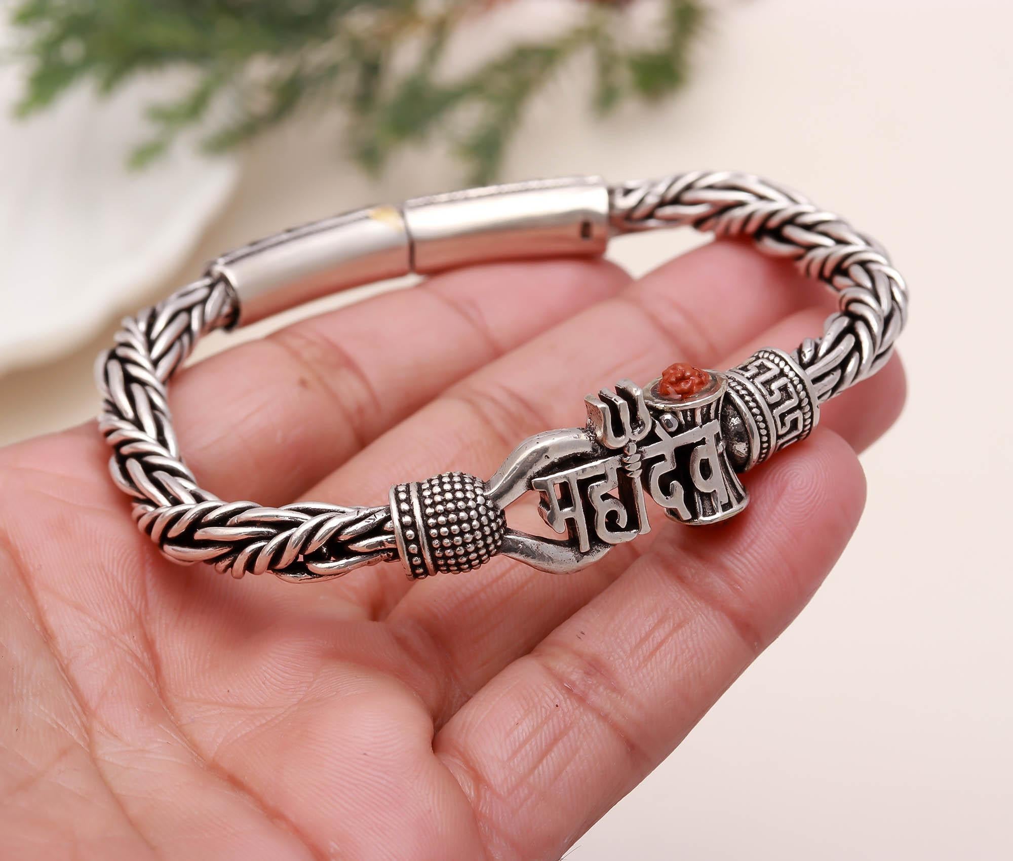 Handmade Bracelet Lord Shiva/Mahadev Bracelet 925 Silver Jewellery
