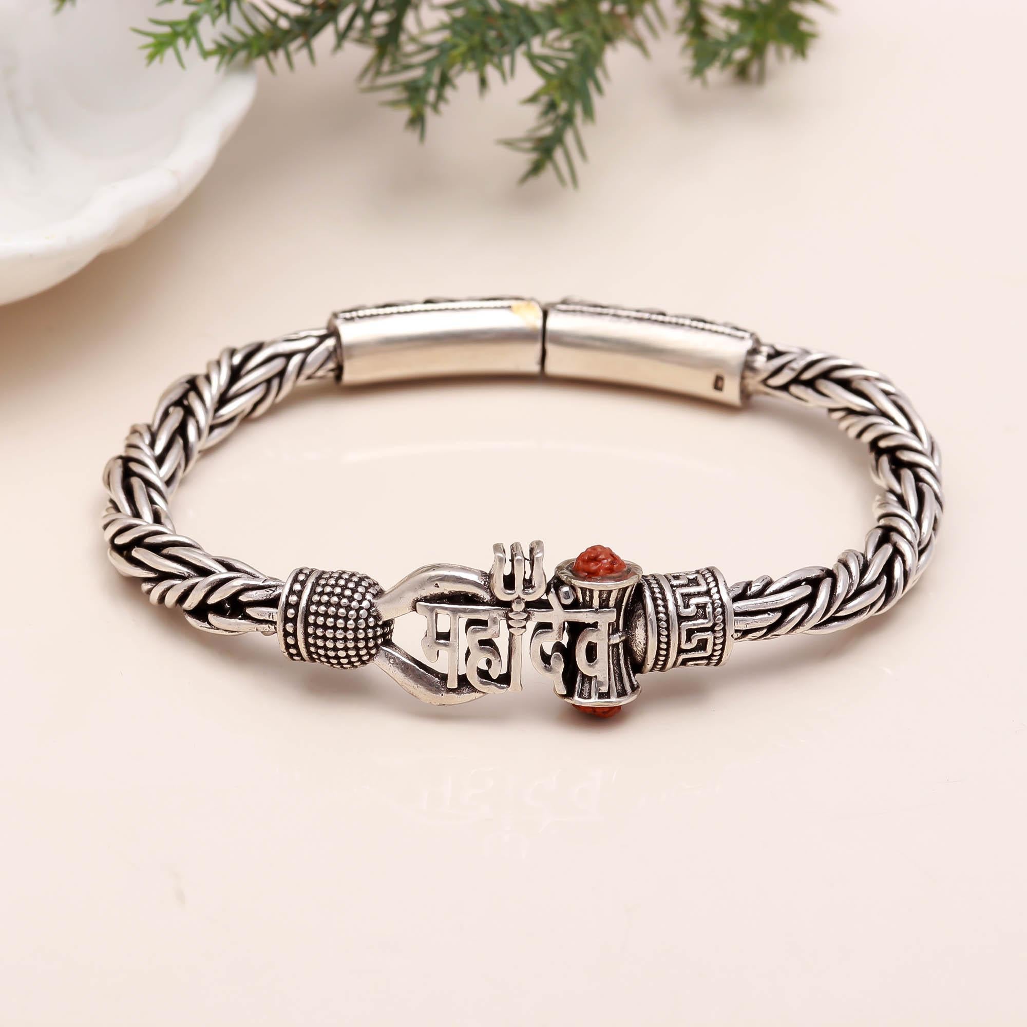 Handmade Bracelet Lord Shiva/Mahadev Bracelet 925 Silver Jewellery