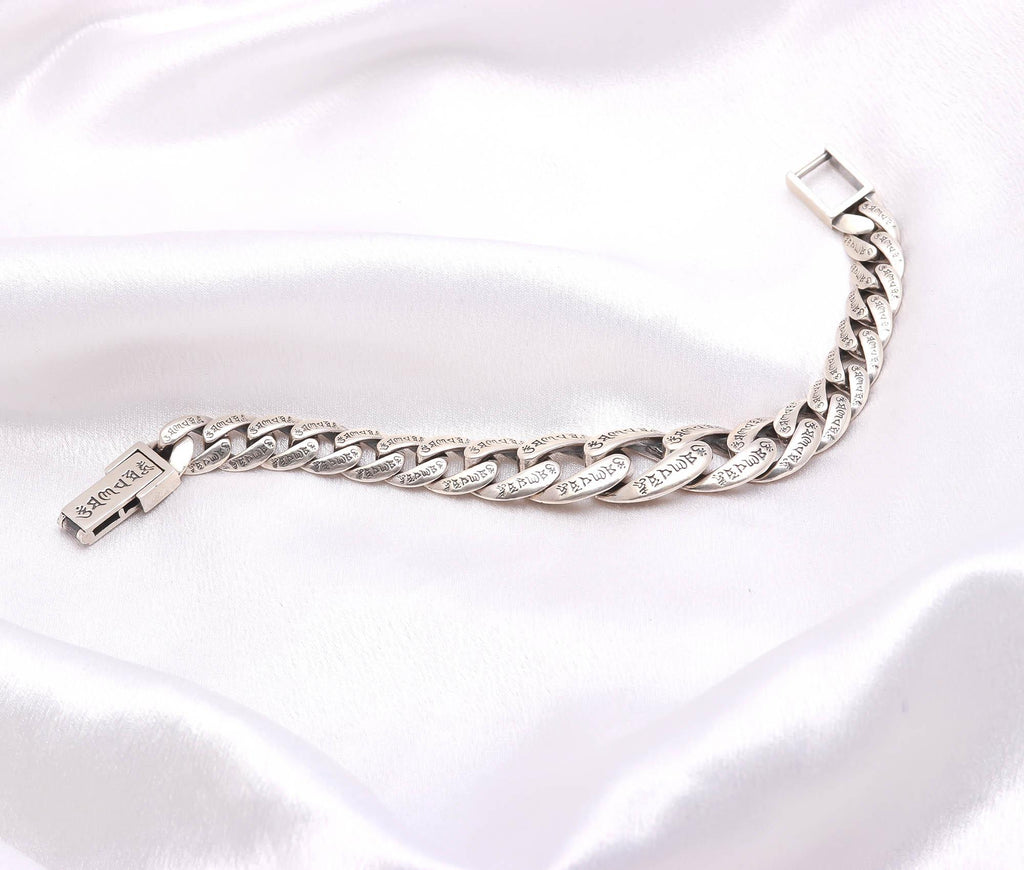 Oxidized Sterling Silver Men Bracelet Lord Shiva Bracelet