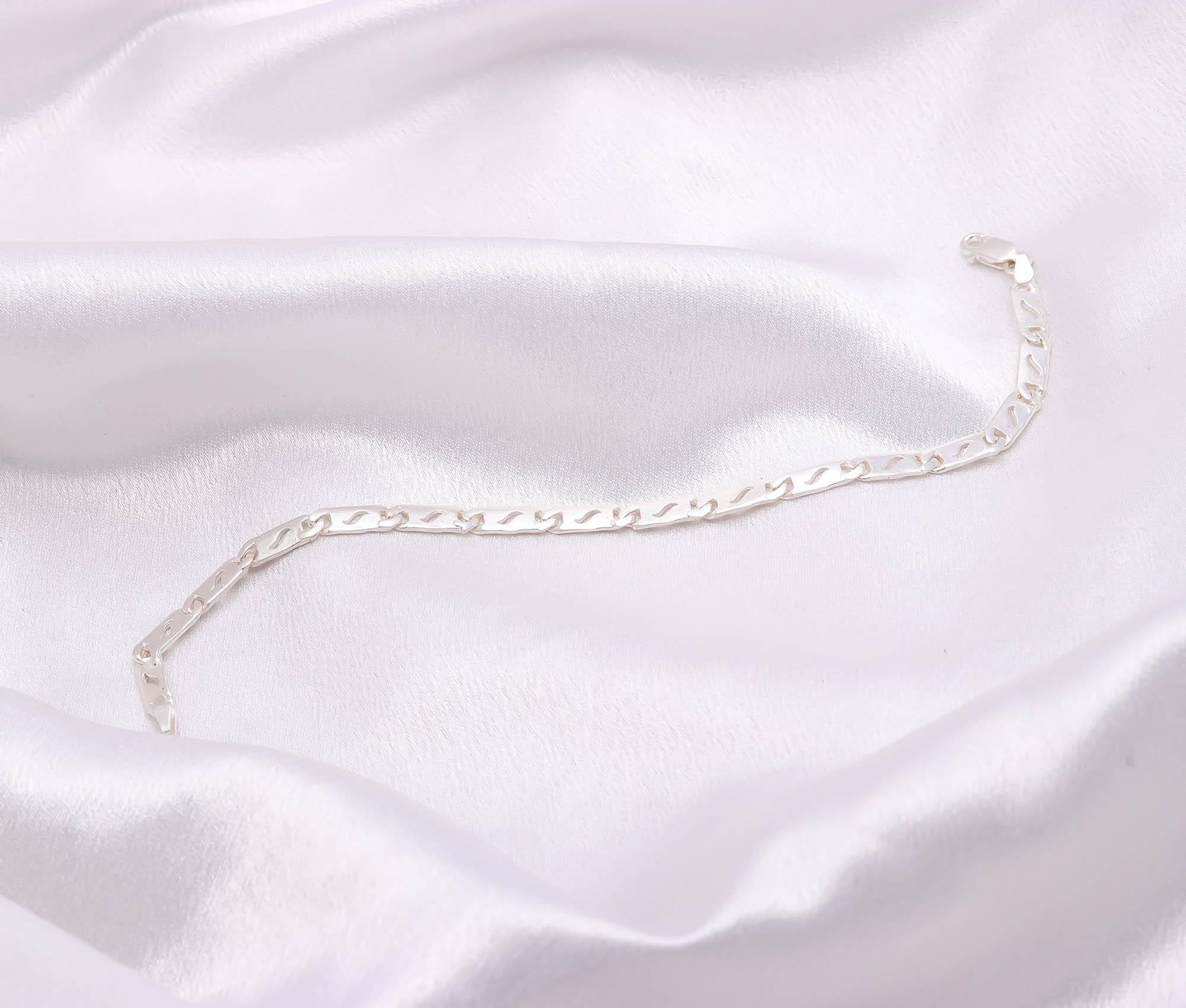 Chain Bracelet 925 Sterling Silver Oxidized Jewellery Gift for Husband