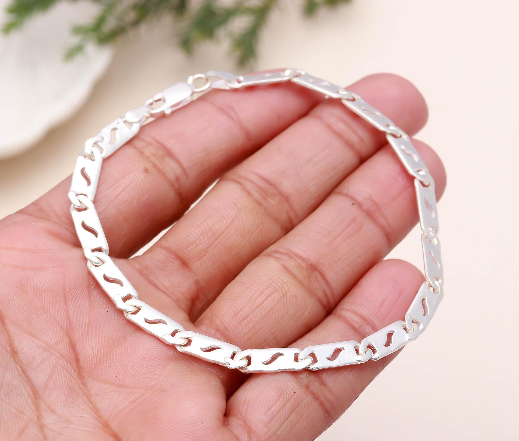 Chain Bracelet 925 Sterling Silver Oxidized Jewellery Gift for Husband