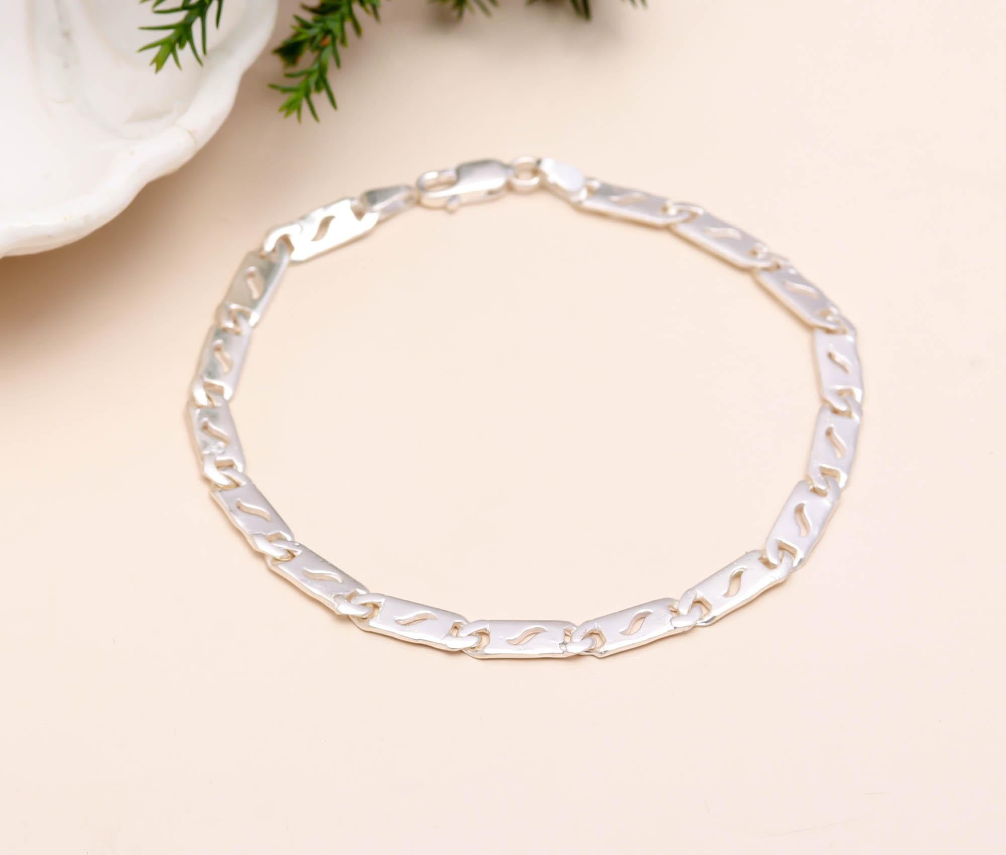 Chain Bracelet 925 Sterling Silver Oxidized Jewellery Gift for Husband