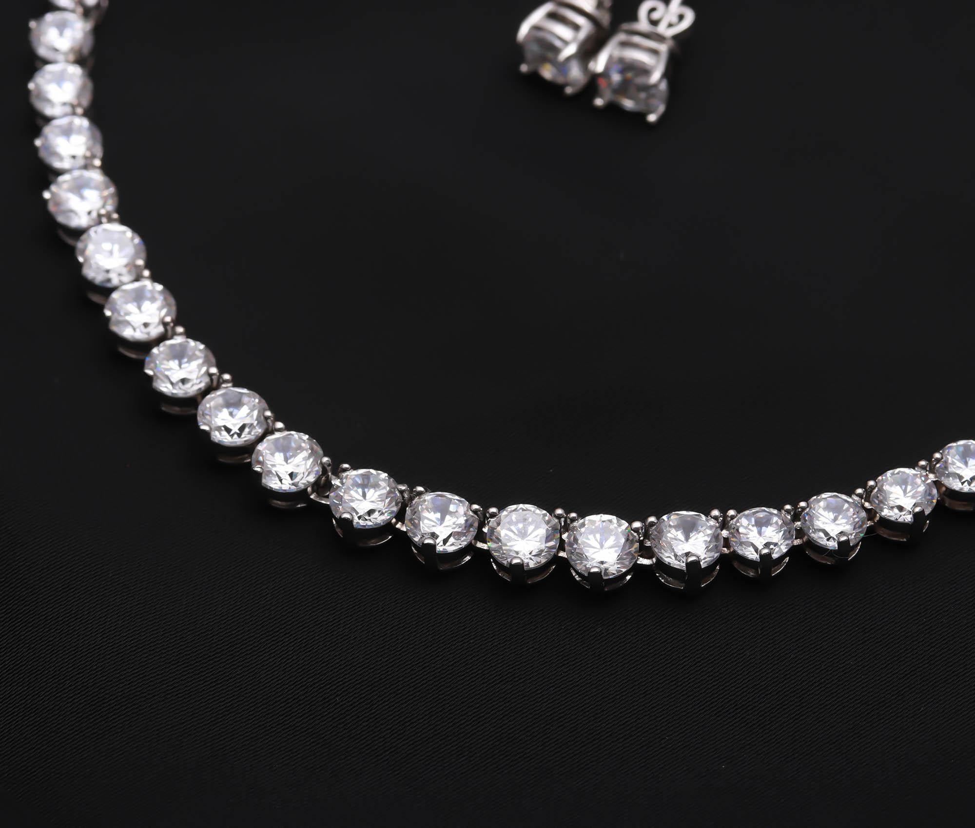 Delicate CZ Bridal Necklace with Coordinated Earrings Wedding Wear Jewelry