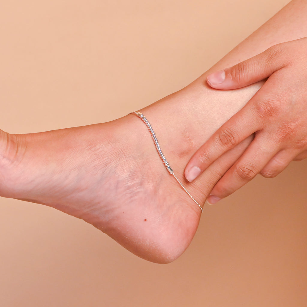Elegant 925 Silver Anklet – Adjustable Dainty Anklet