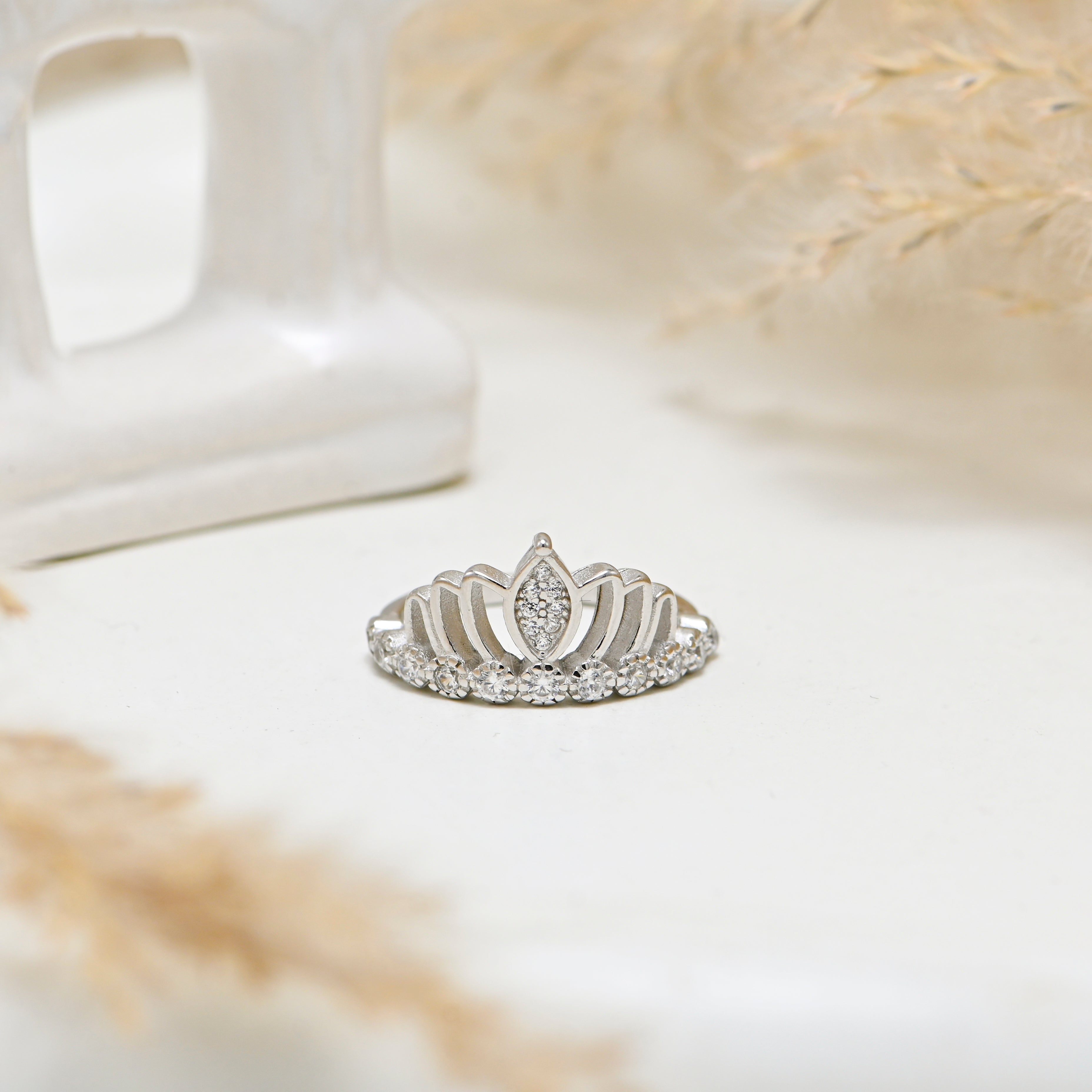 Premium 925 Sterling Silver Ring with High-Shine CZ Stone Promise Ring Gift for Wedding