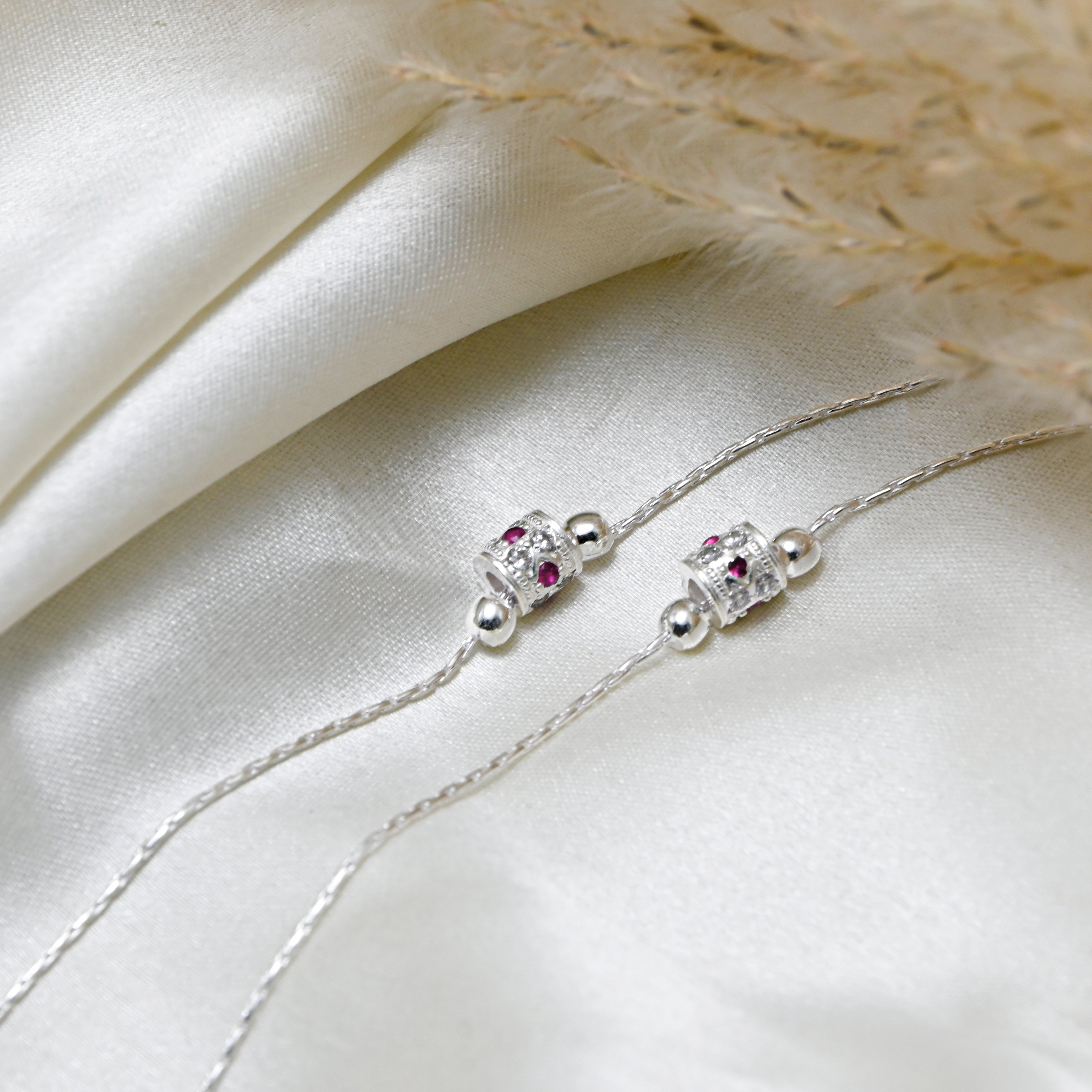 925 Sterling Silver Anklet Pair | Statement Charm Anklet | Minimal Anklet | Gift For Her