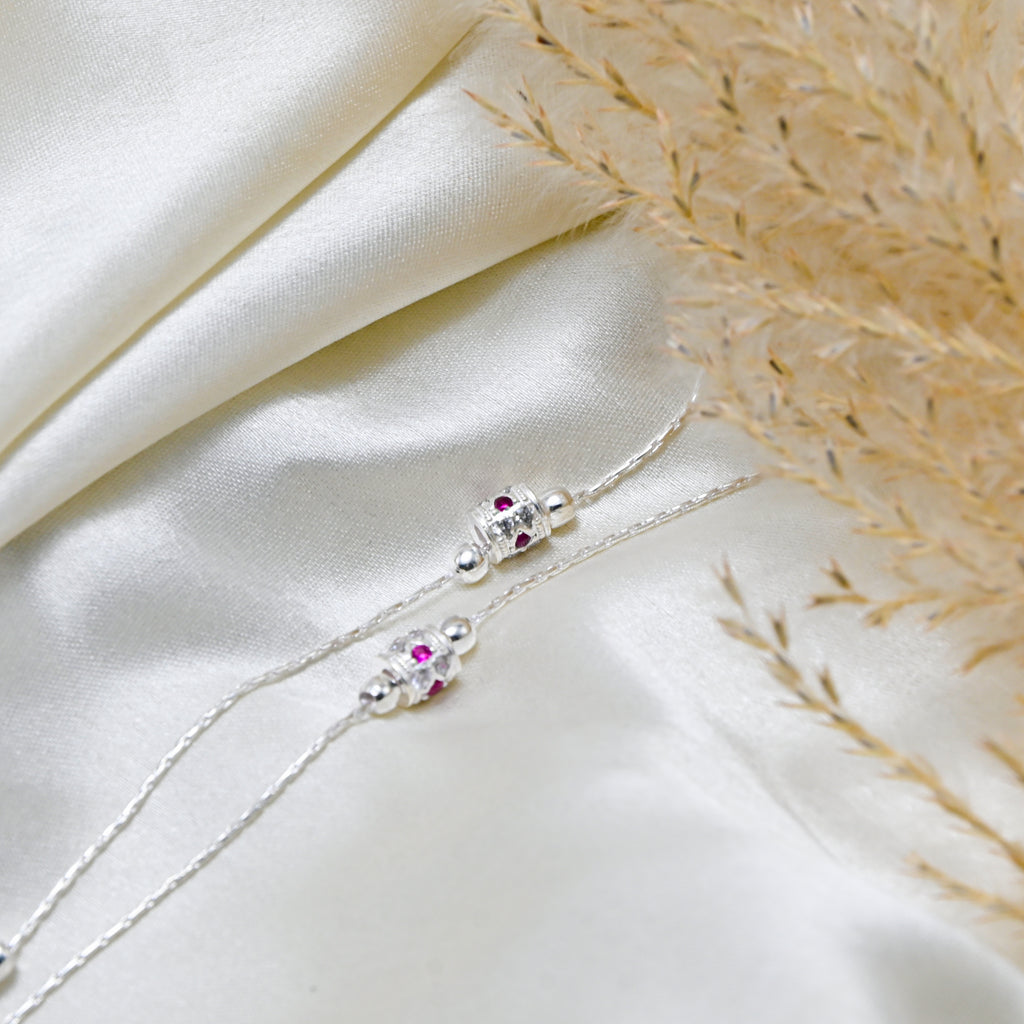 925 Sterling Silver Anklet Pair – Minimalist Foot Chain Jewelry