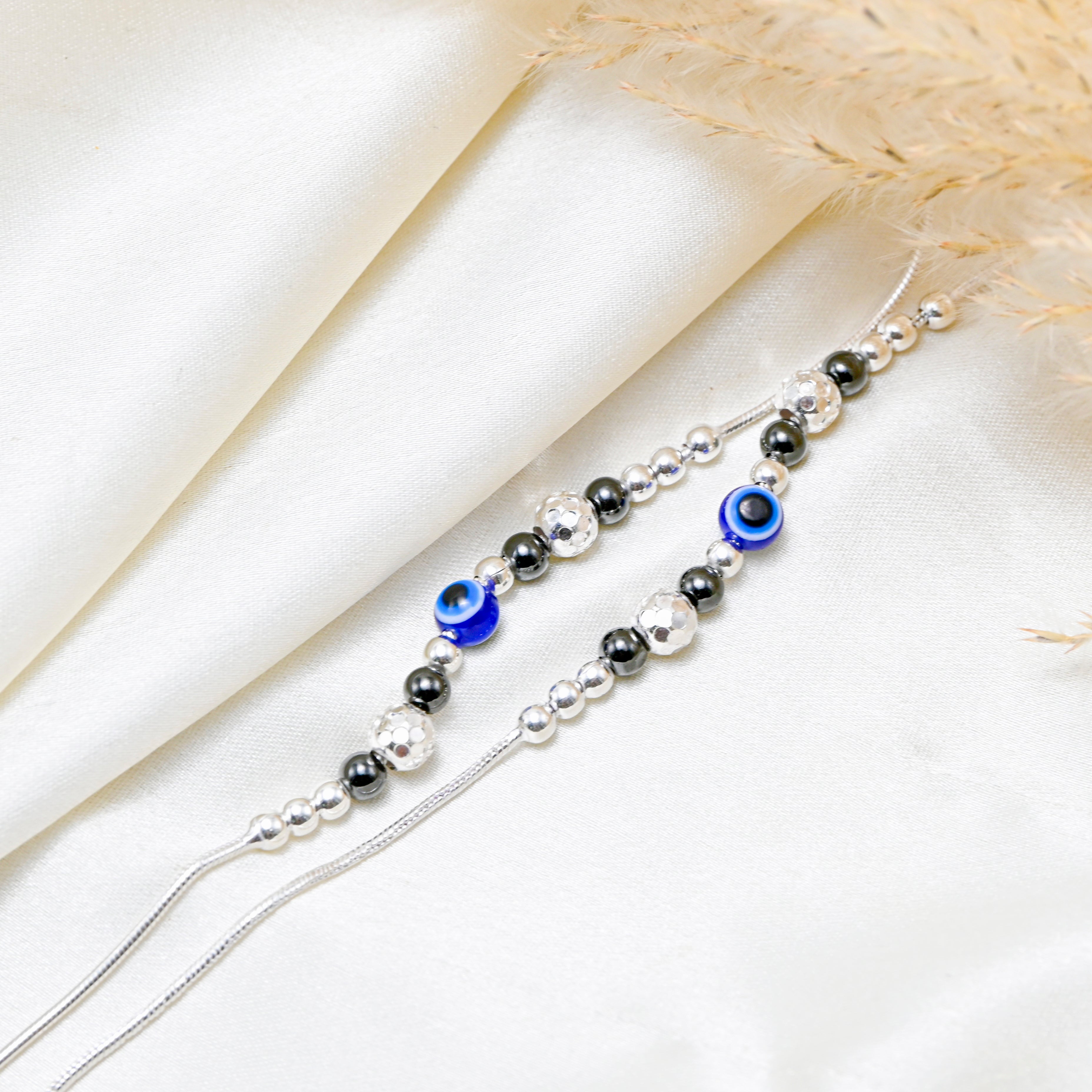 925 Sterling Silver Evil Eye Beaded Anklet For Women | Charm Minimal Anklet