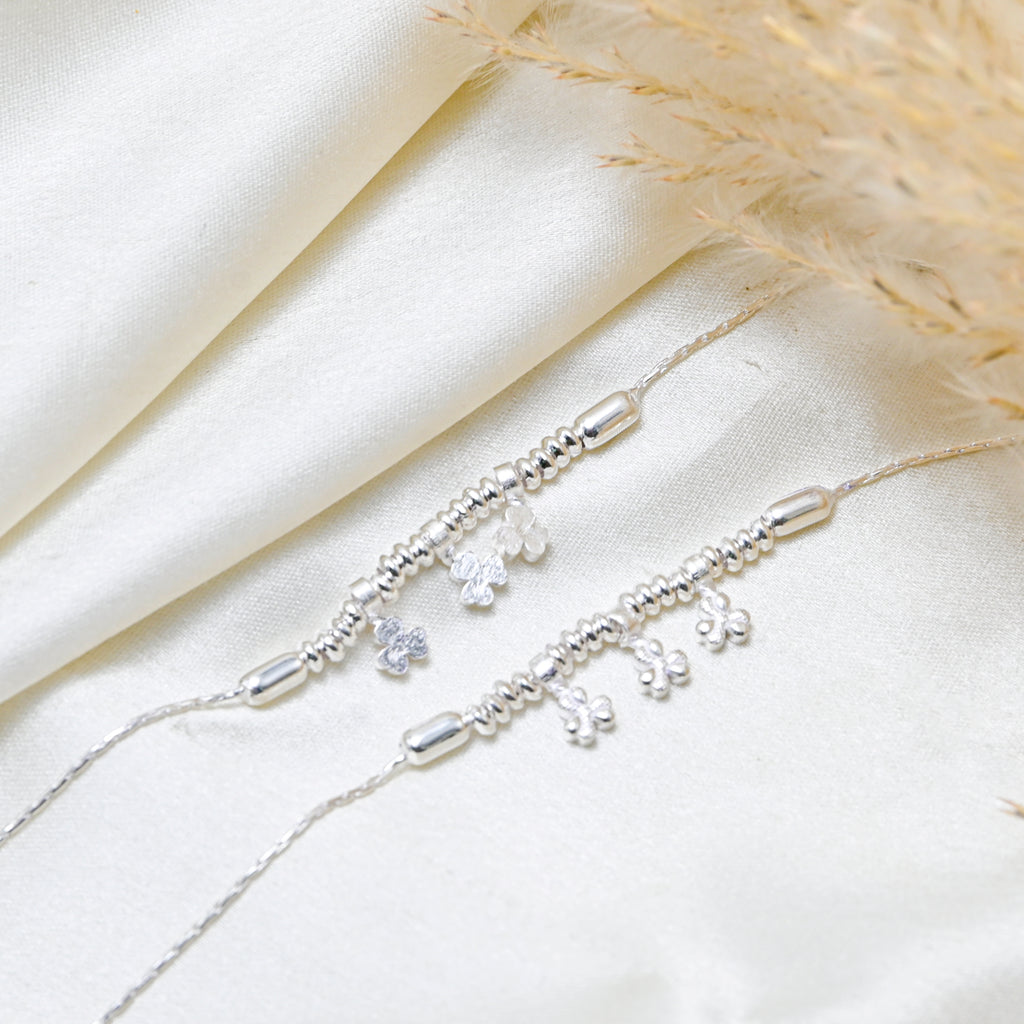 925 Sterling Silver Anklet – Minimalist Foot Chain Jewelry Anklet Pair