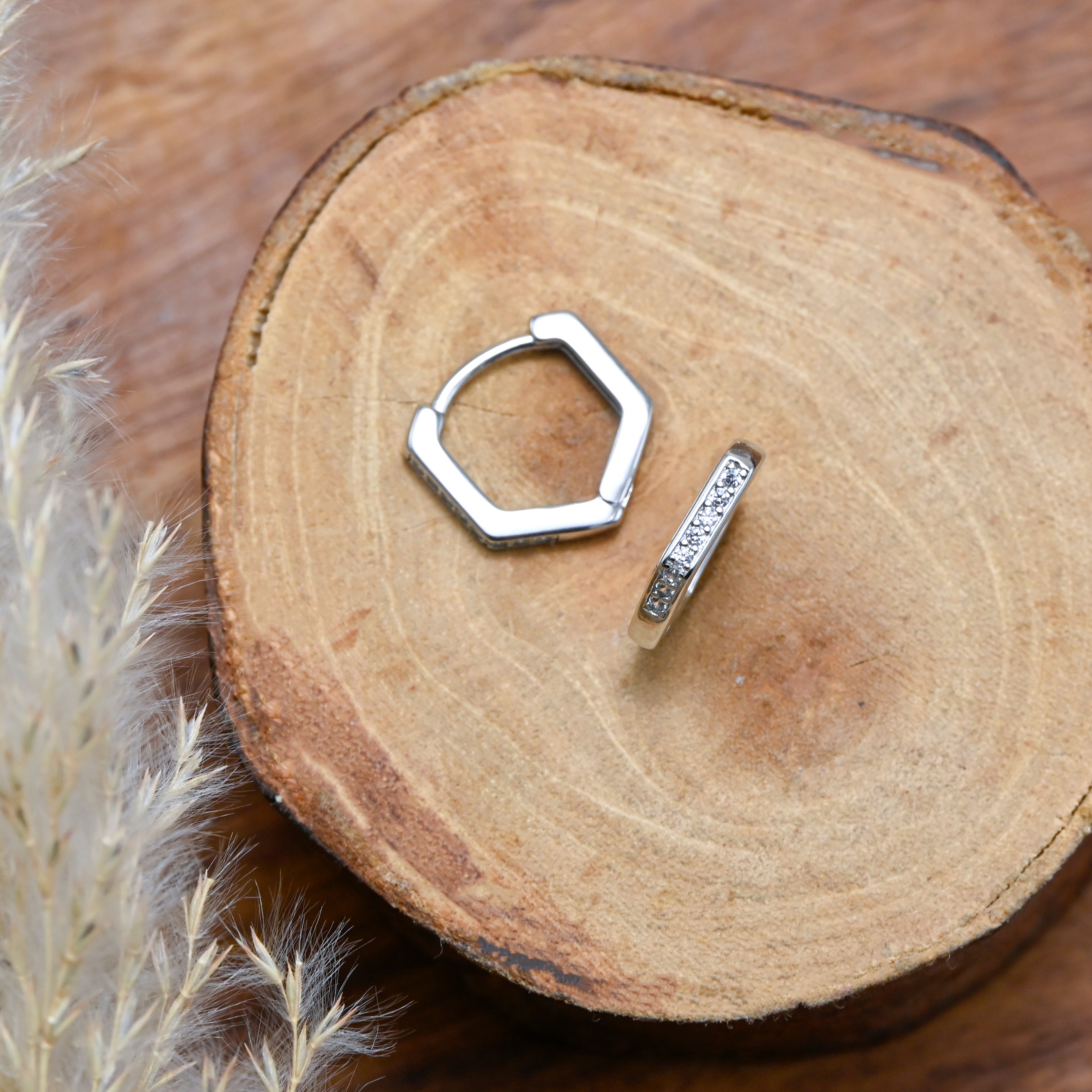 Dainty CZ Huggie Hoop Earrings: Sterling Silver Everyday Wear Small Earring