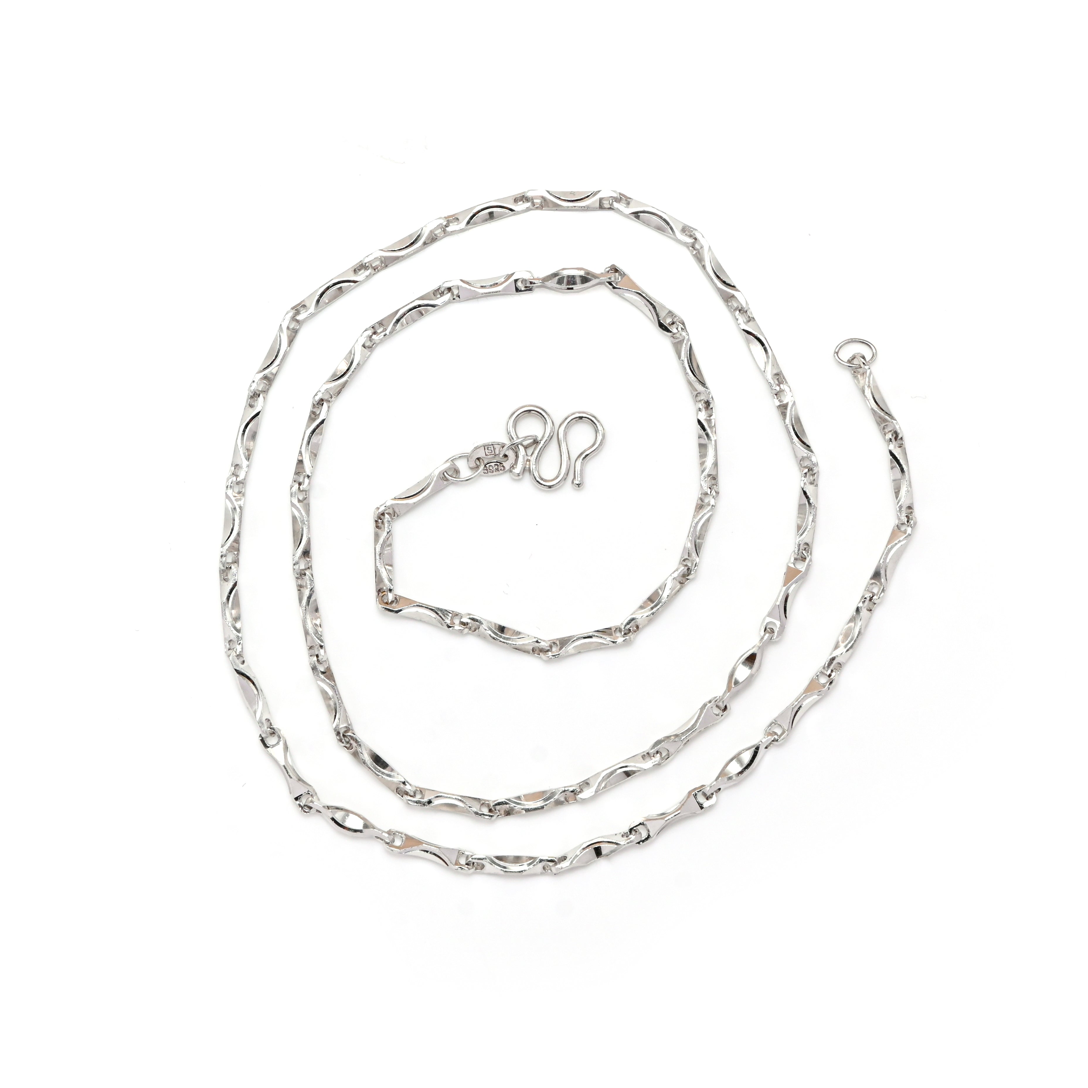 925 Sterling Silver Twisted Chain Necklace |Dainty Silver Choker | Minimalist Everyday