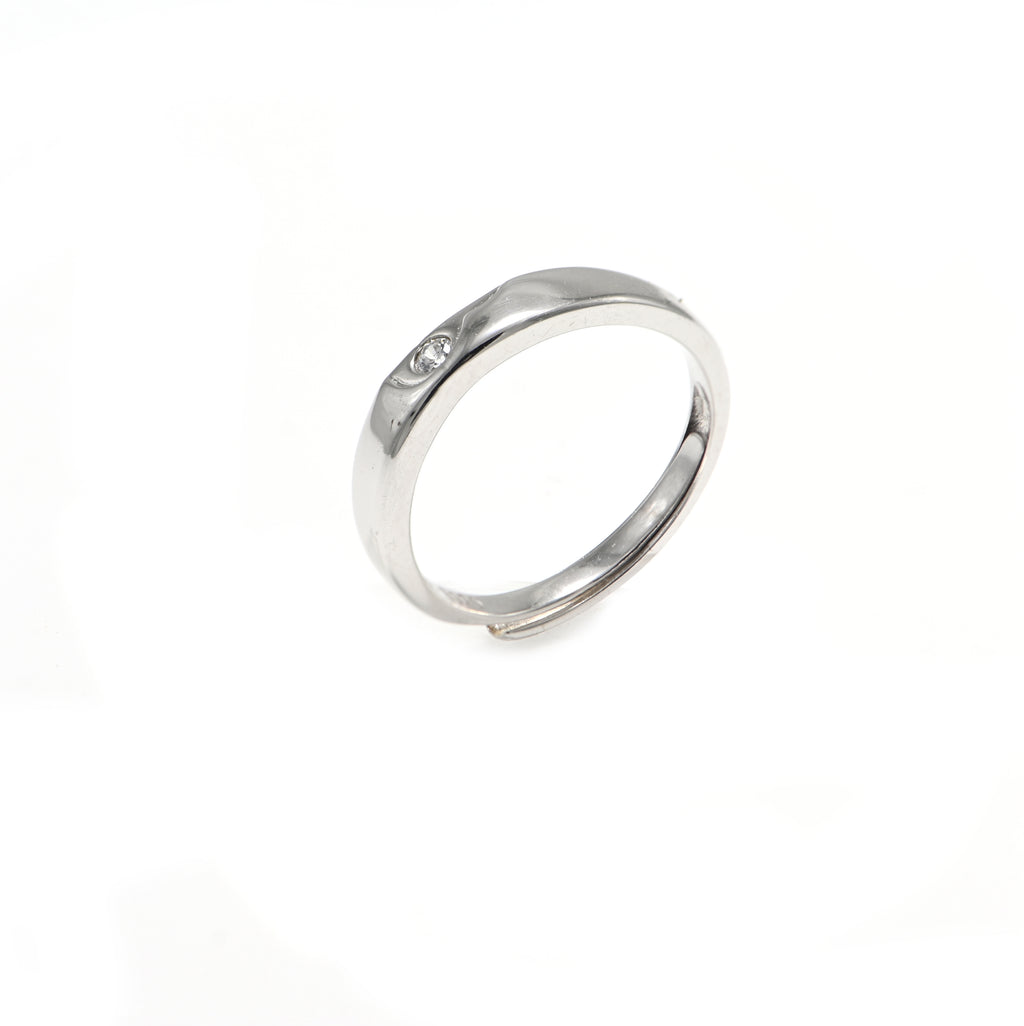 925 Sterling Silver Cubic Zirconia Ring – Round Sparkling Gemstone with Rhodium Plating