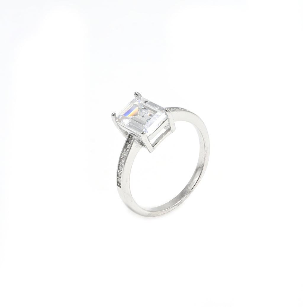 Minimal Elegance 925 Sterling Silver CZ Ring Round Cut Sparkle