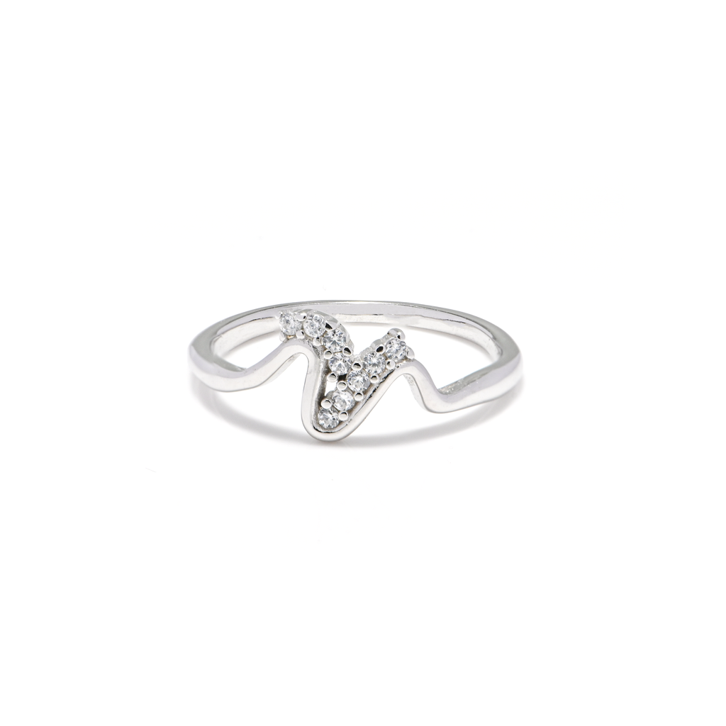 Dainty 925 Sterling Silver Ring – Round Brilliant Cubic Zirconia Statement Jewellery