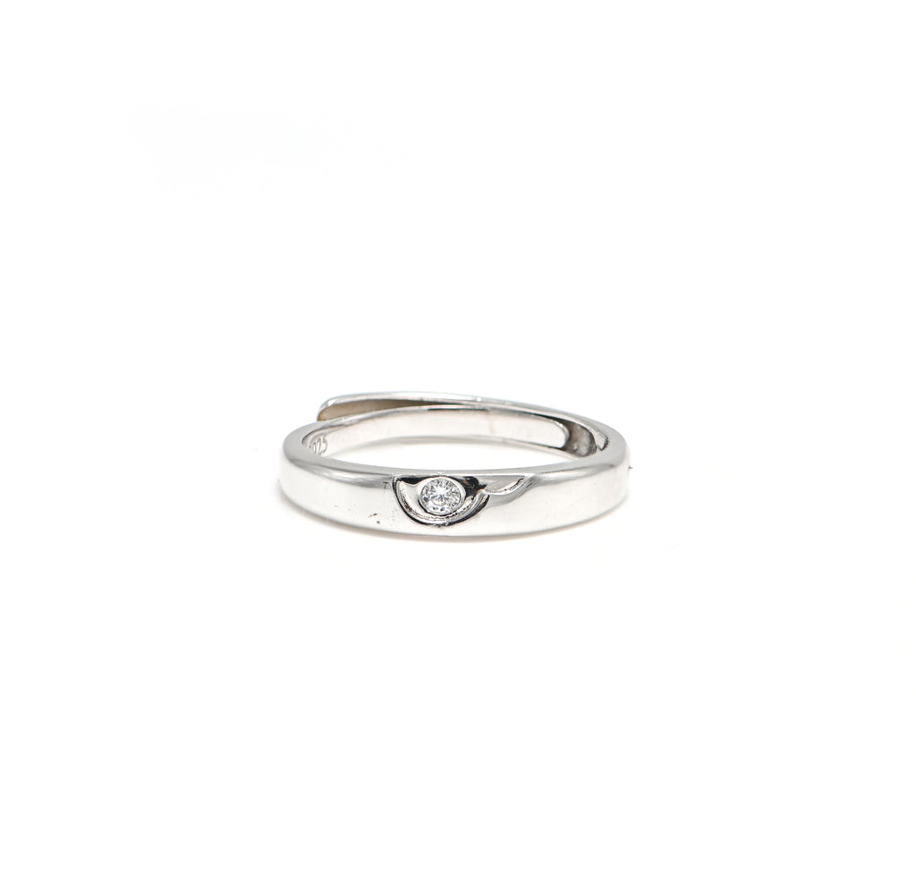 925 Sterling Silver Cubic Zirconia Ring – Round Sparkling Gemstone with Rhodium Plating