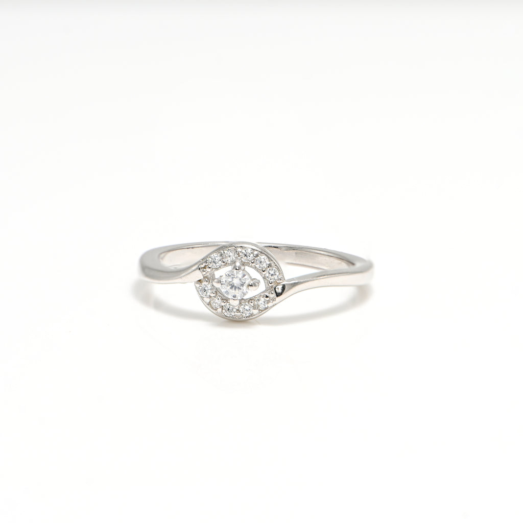 Elegant Design 925 Sterling Silver Cubic Zirconia Ring Round Cut CZ