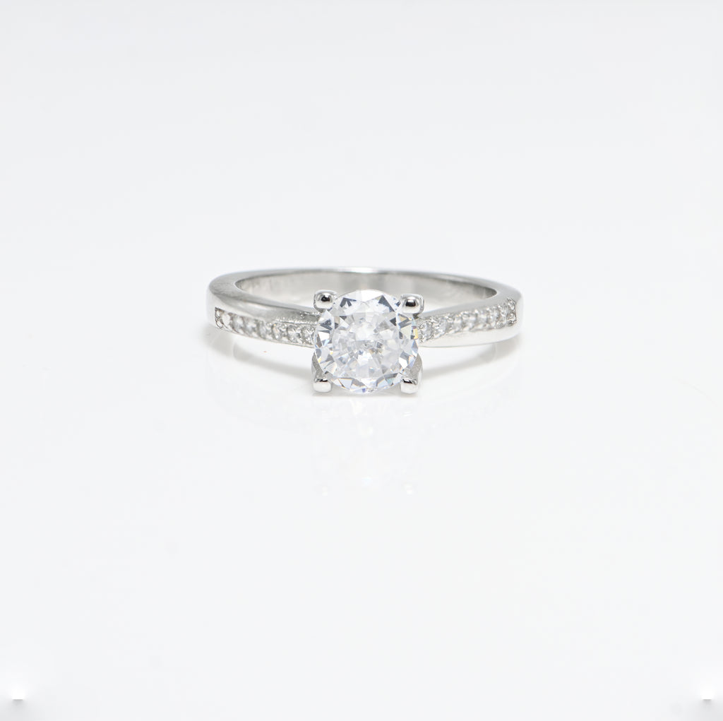 925 Sterling Silver Cubic Zirconia Ring Round Cut CZ Women’s Jewelry Gift for Her