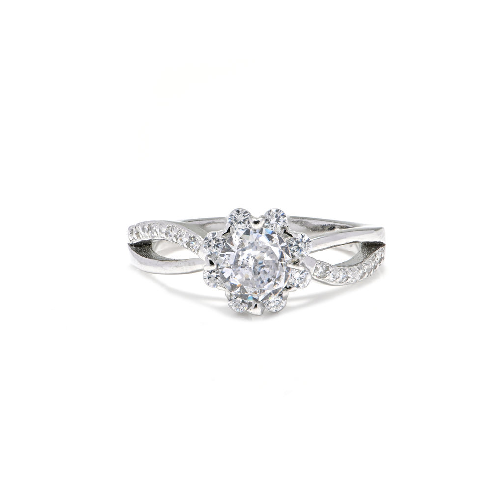 Premium 925 Sterling Silver Ring with Sparkling Round CZ Minimal Ring