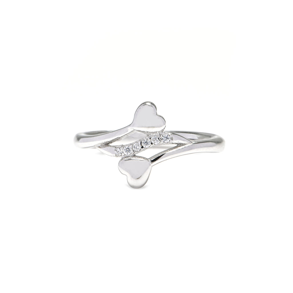 Fine 925 Sterling Silver Ring with Faceted Cubic Zirconia Minimal Ring for Everyday Wear