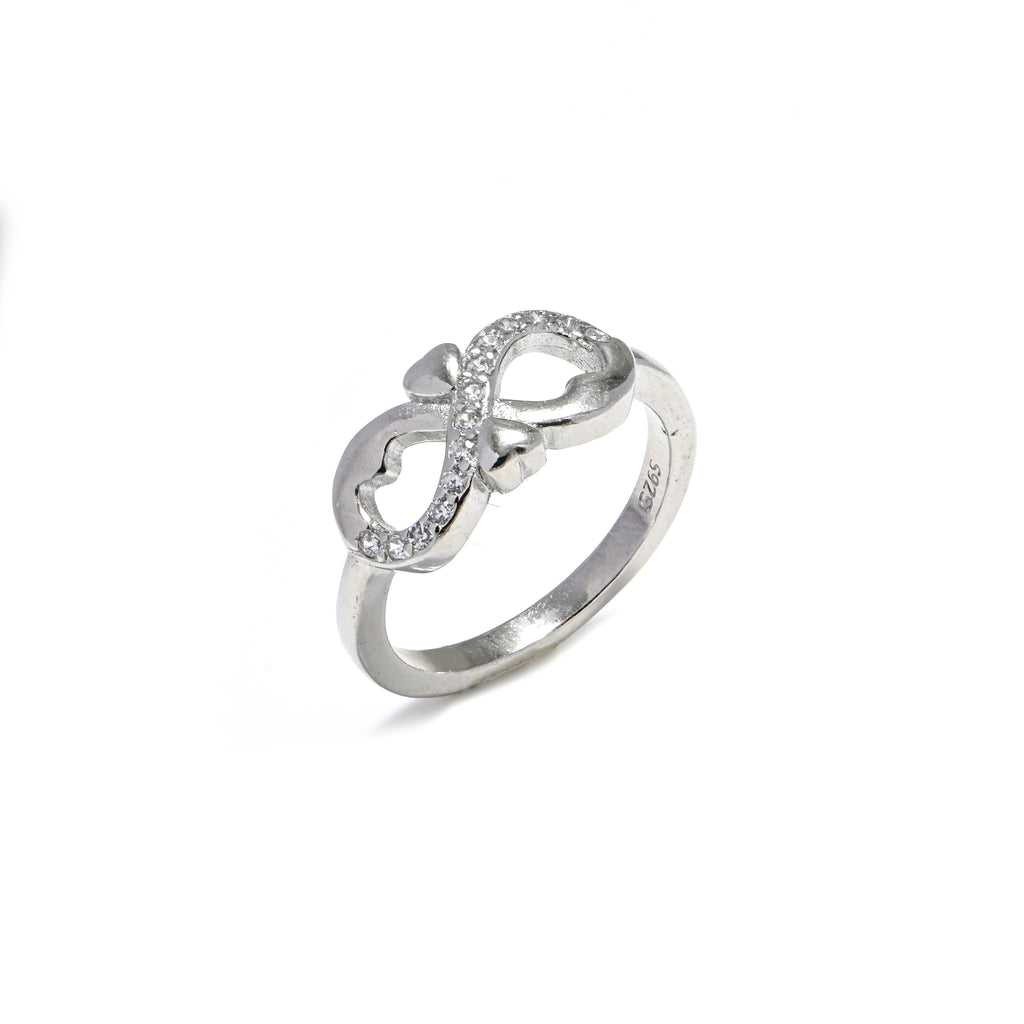 925 Silver Infinity Ring with Cubic Zirconia – Minimalist Statement Ring