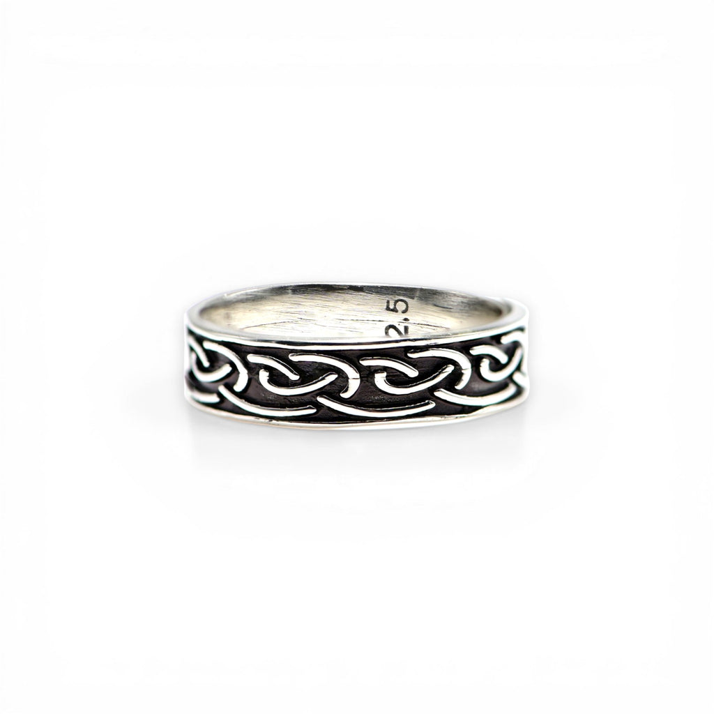 925 Sterling Silver Oxidised Turkish Ring, Antique Style Minimal Band