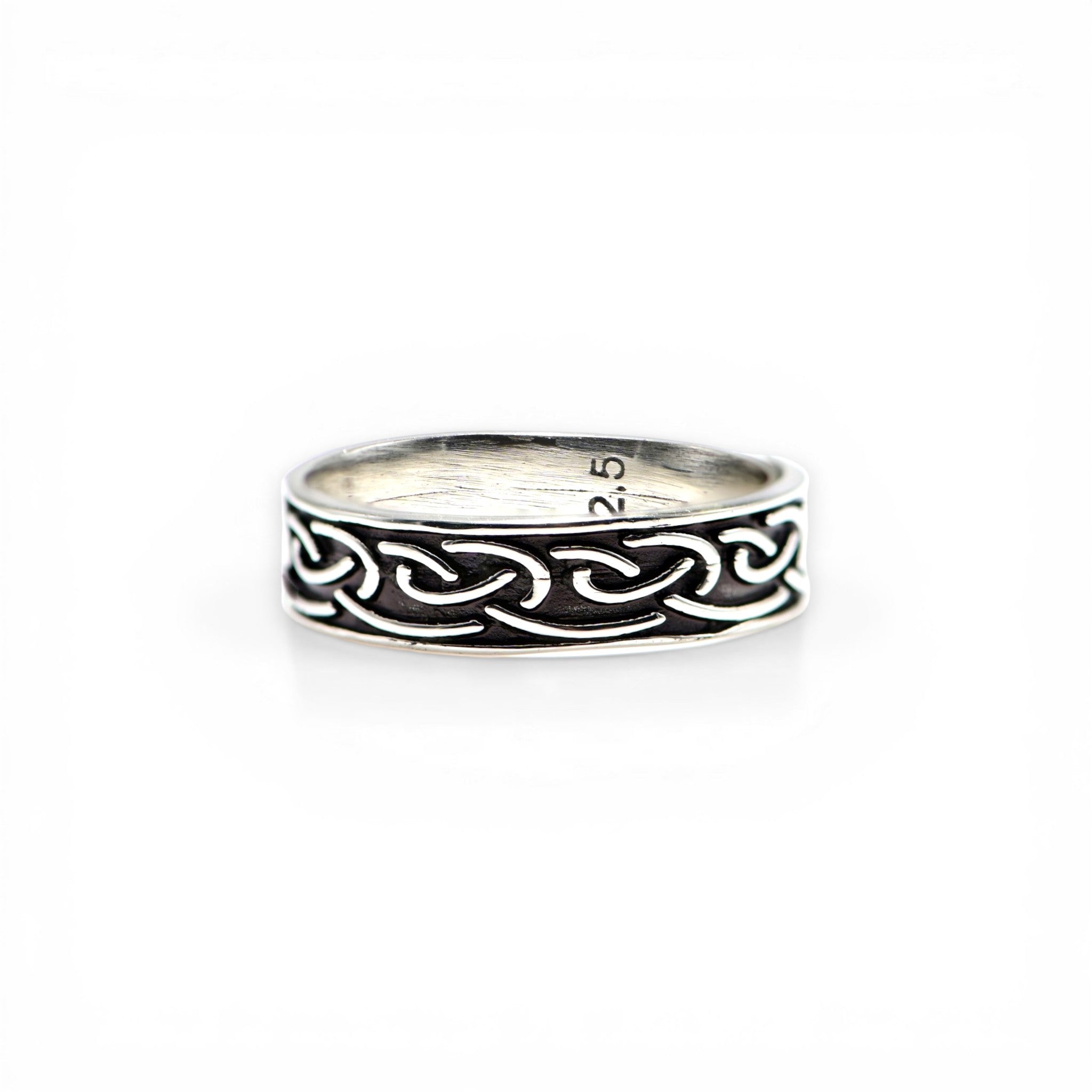 925 Sterling Silver Oxidised Turkish Ring, Antique Style Minimal Band