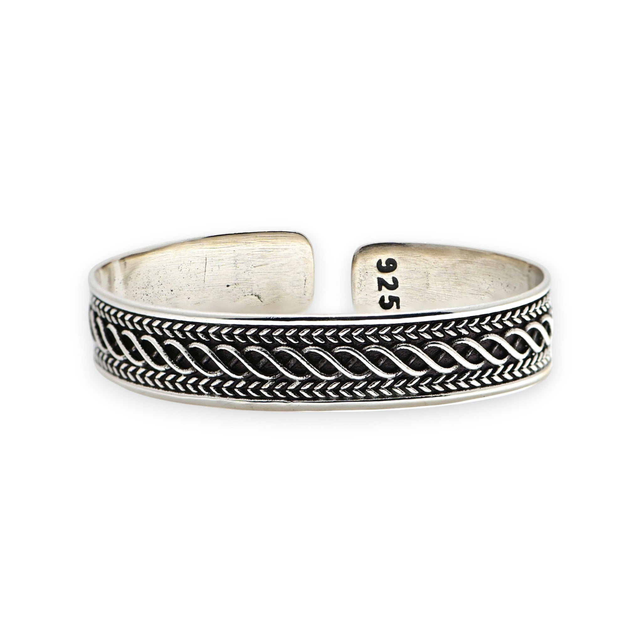 Vintage Tribal Silver Kada Handmade Chain Bracelet for Men