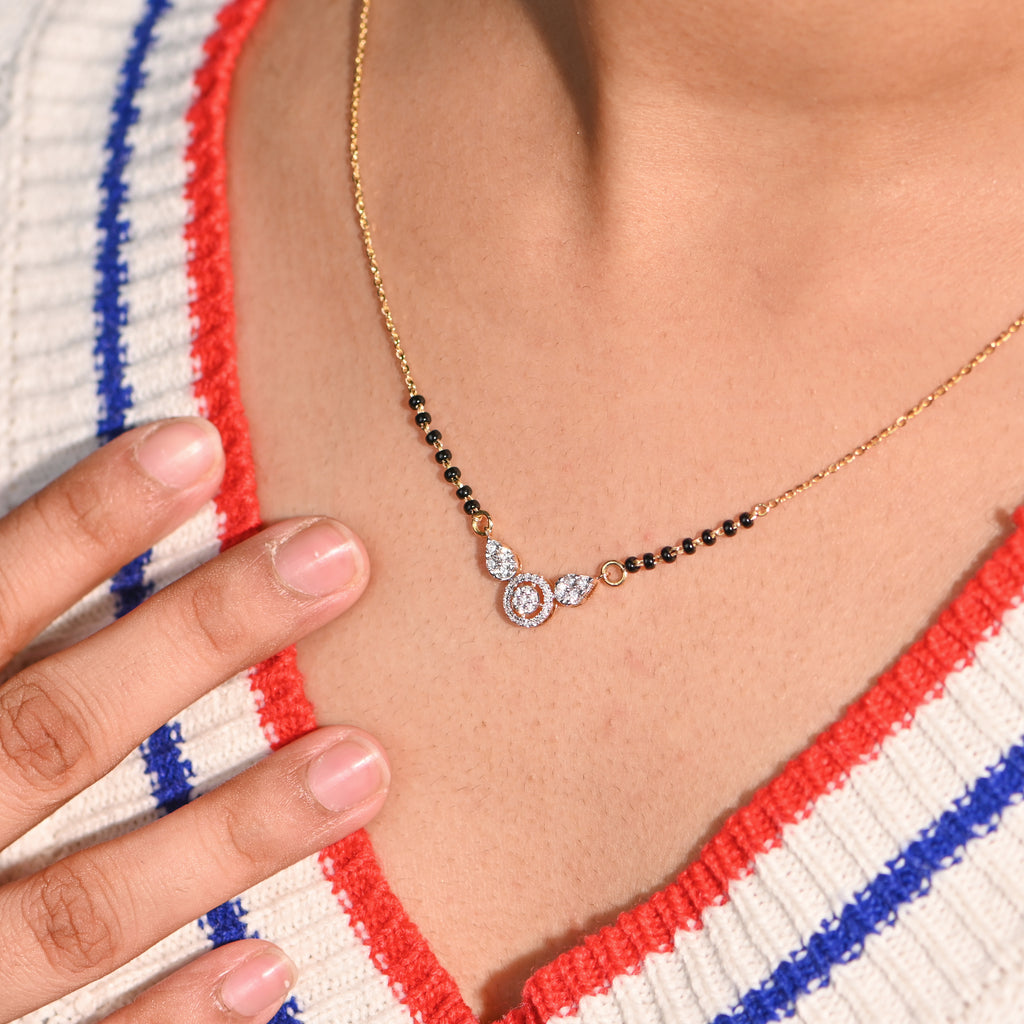 Women’s 18KT Gold Mangalsutra with Diamonds –Traditional & Bridal Necklace