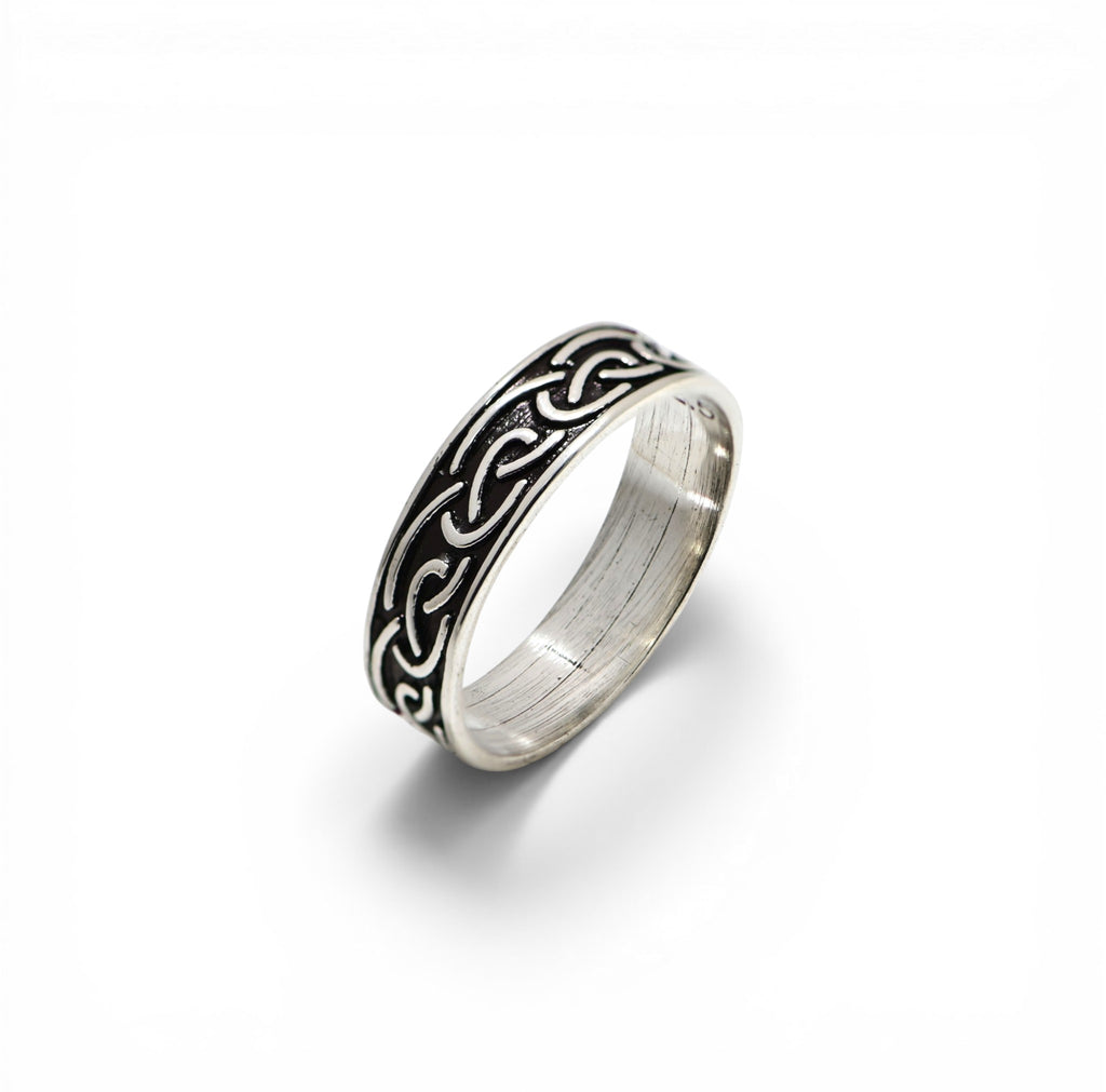 925 Sterling Silver Oxidised Turkish Ring, Antique Style Minimal Band