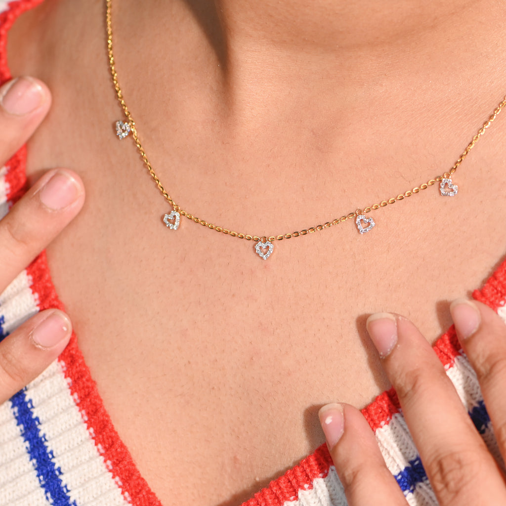 Bridal 18KT Hallmarked Gold Diamond Necklace– Elegant Women’s Necklace