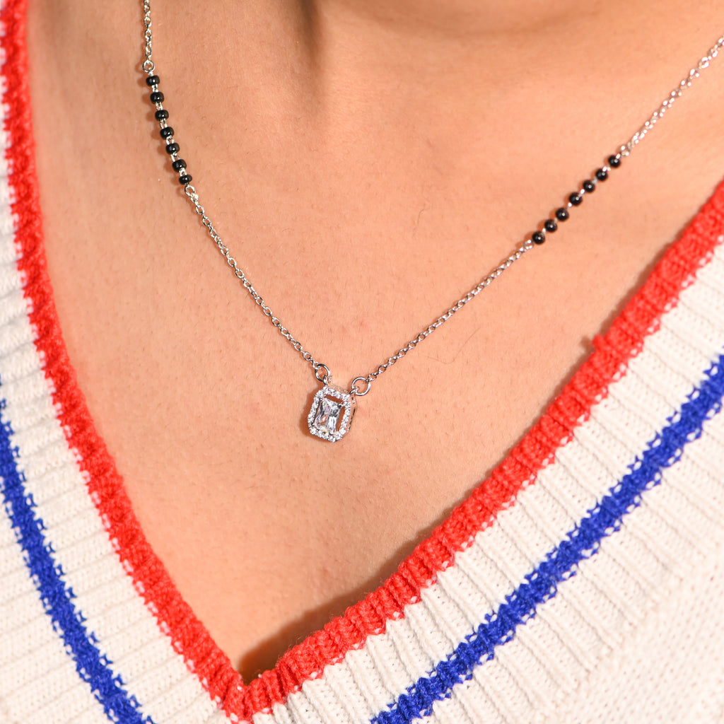 Graceful 925 Sterling Silver CZ Mangalsutra
