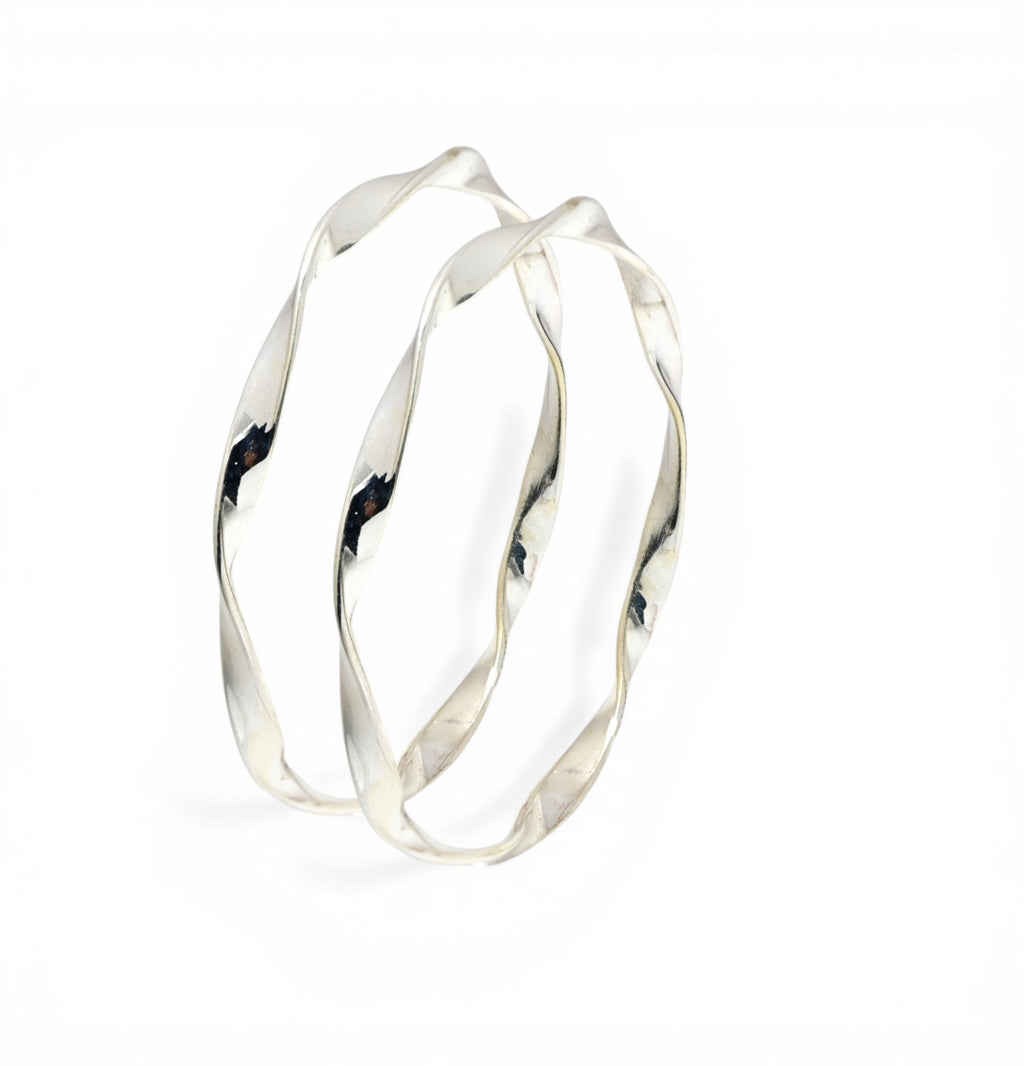 Sterling Silver Kada Bracelet Traditional Indian Chudiya Elegant Everyday Jewelry for Women