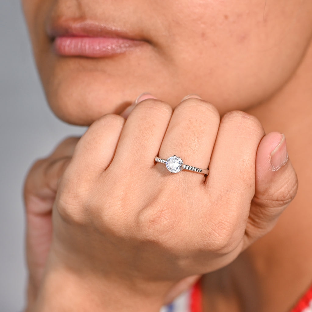 925 Sterling Silver Cubic Zirconia Ring Round Cut CZ Classic Women’s Jewelry Gift for Her