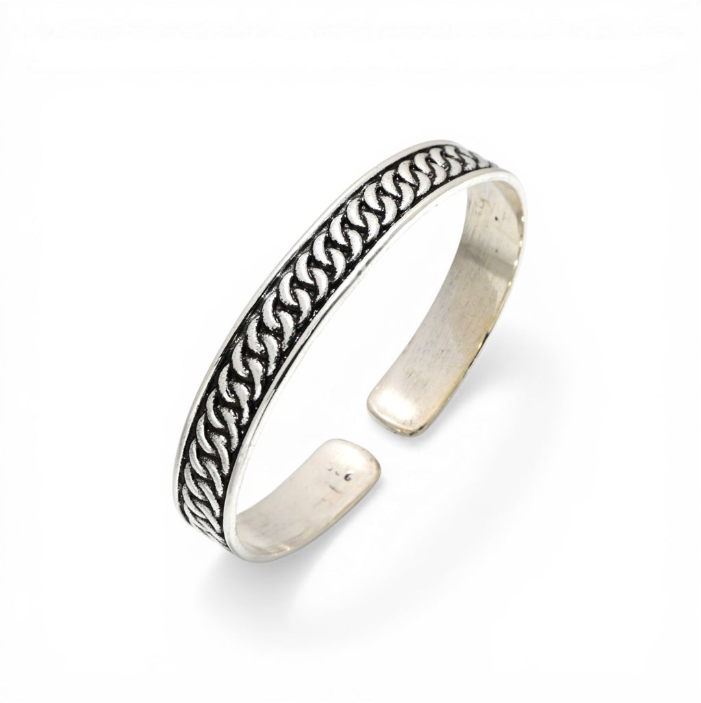 Tribal Silver Chain Kada Vintage Handmade for Men