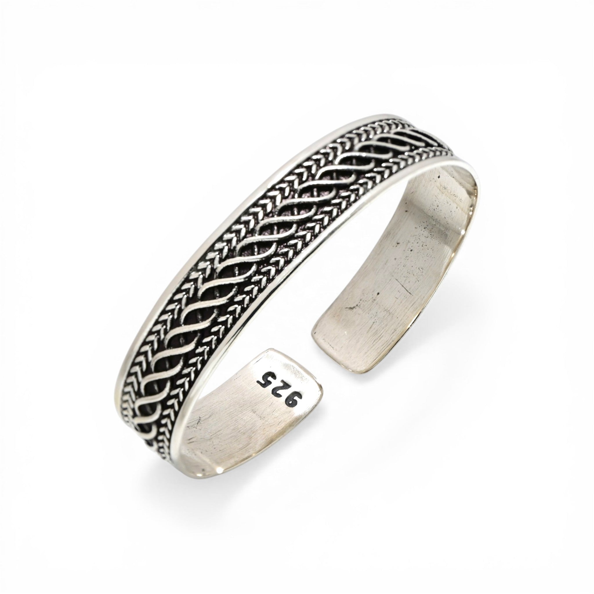 Vintage Tribal Silver Kada Handmade Chain Bracelet for Men