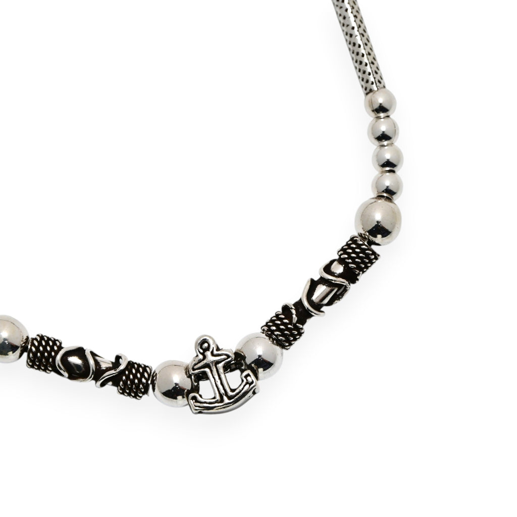 925 Sterling Silver Oxidized Turkish Beaded Bracelet Unisex