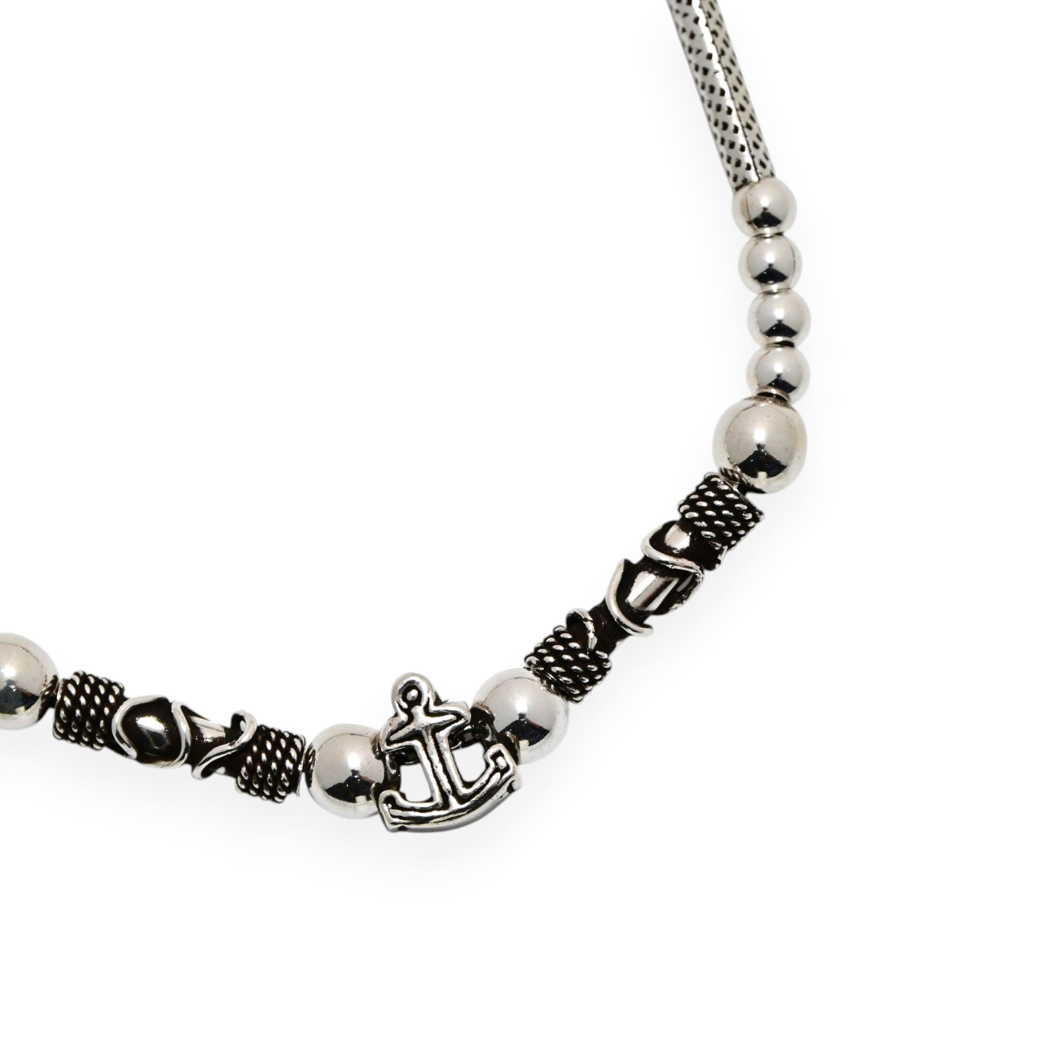 925 Sterling Silver Oxidized Turkish Beaded Bracelet Unisex