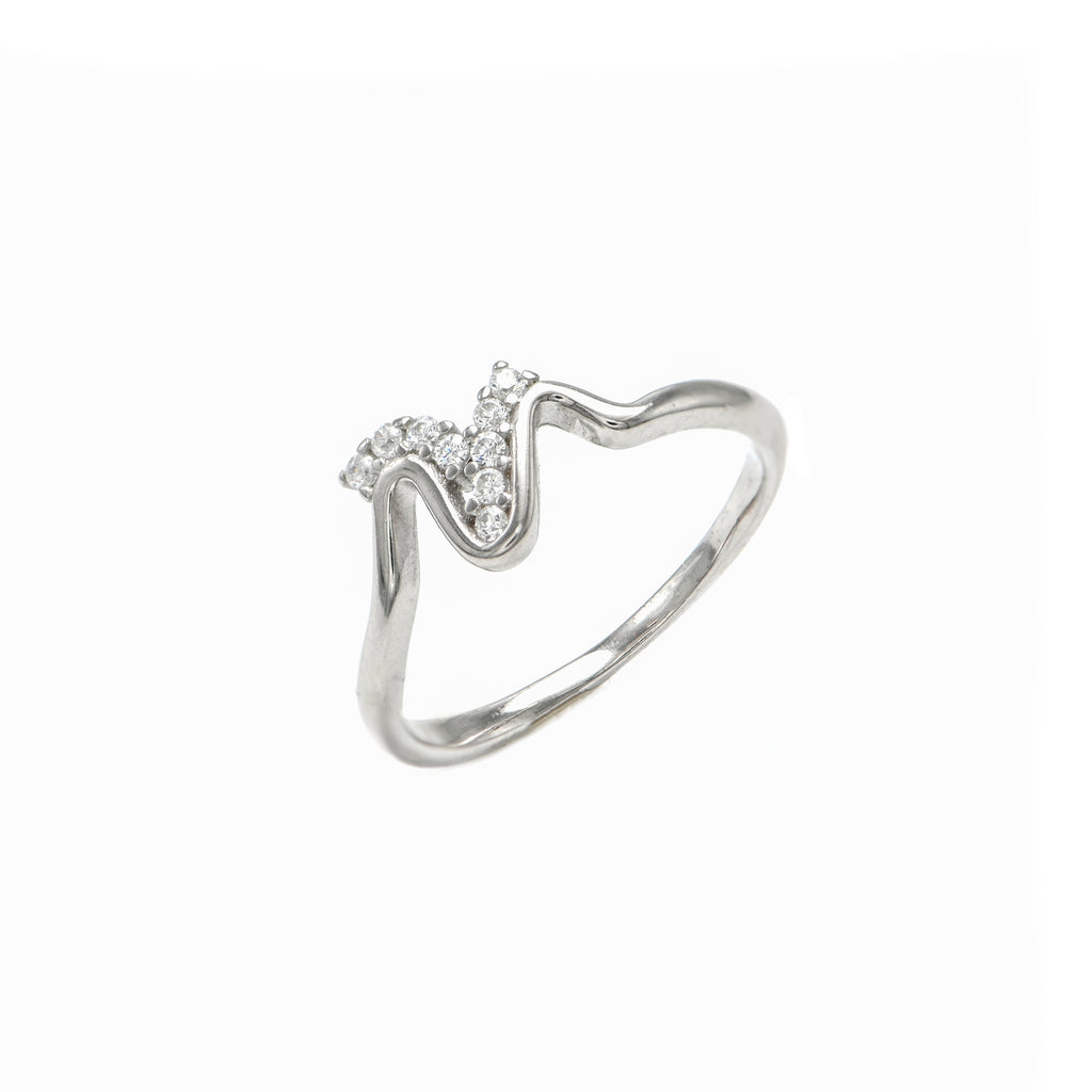 Dainty 925 Sterling Silver Ring – Round Brilliant Cubic Zirconia Statement Jewellery