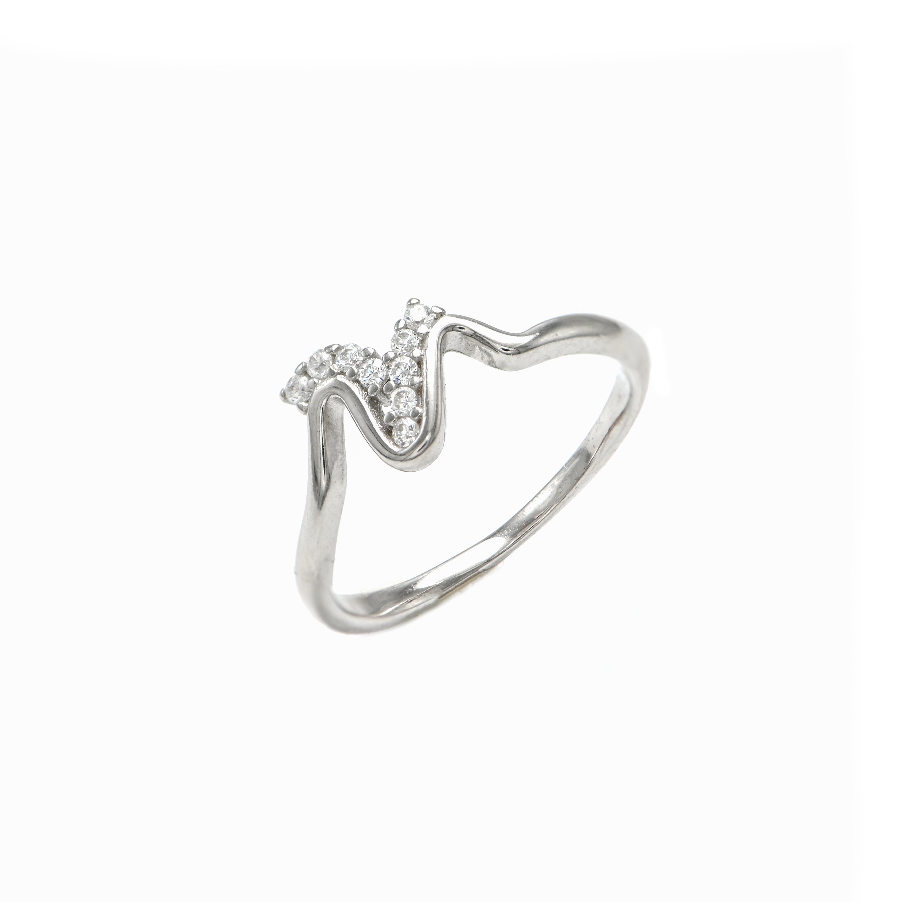 Dainty 925 Sterling Silver Ring – Round Brilliant Cubic Zirconia Statement Jewellery