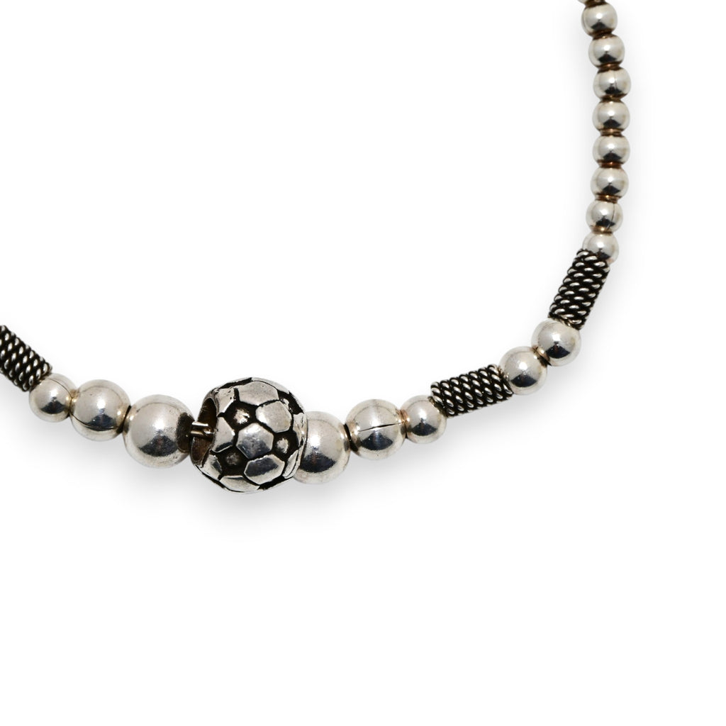 Oxidized Silver Beaded Bracelet Everyday Wear