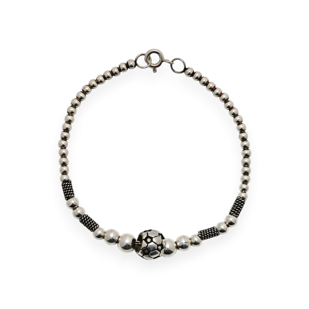 Oxidized Silver Beaded Bracelet Everyday Wear