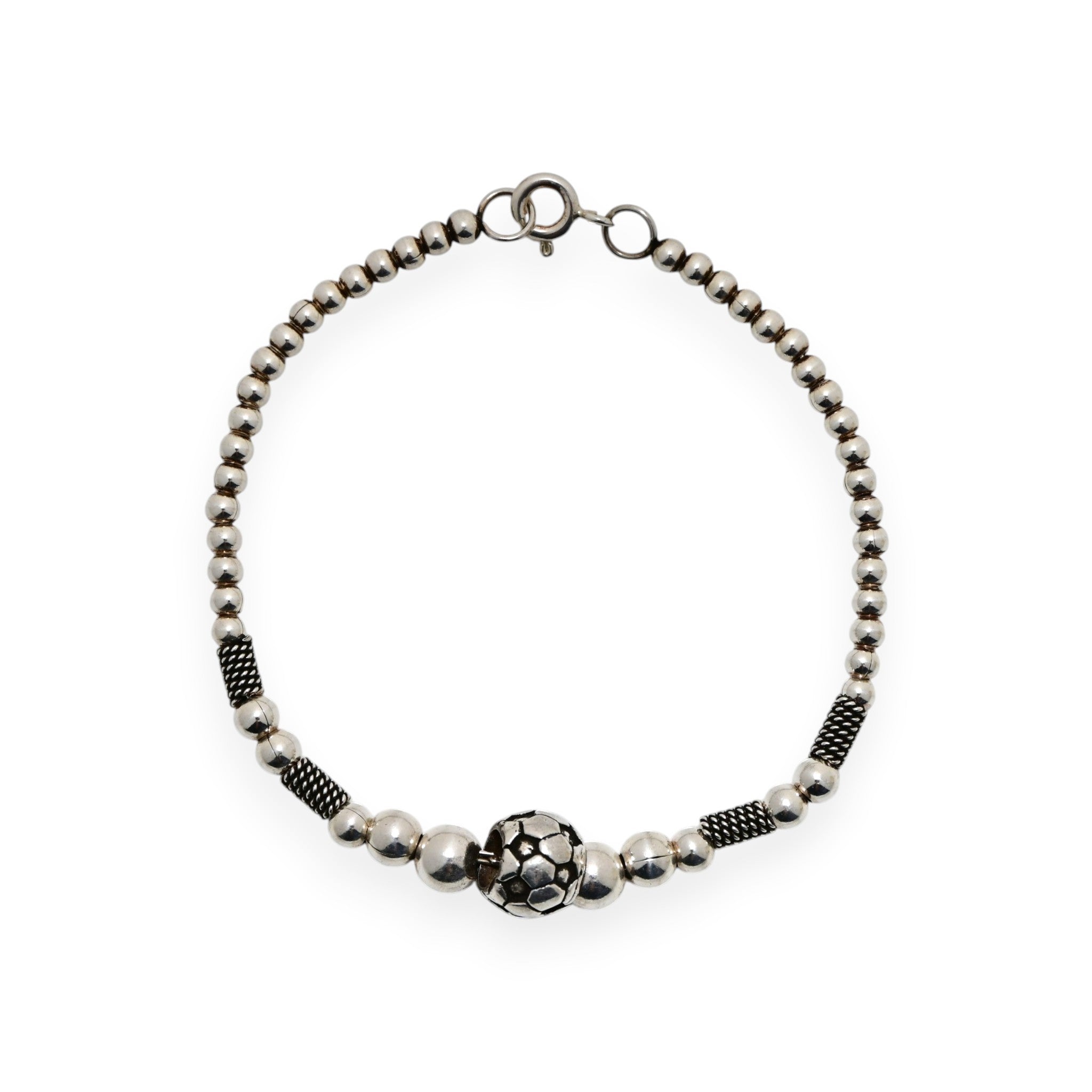 Oxidized Silver Beaded Bracelet Everyday Wear