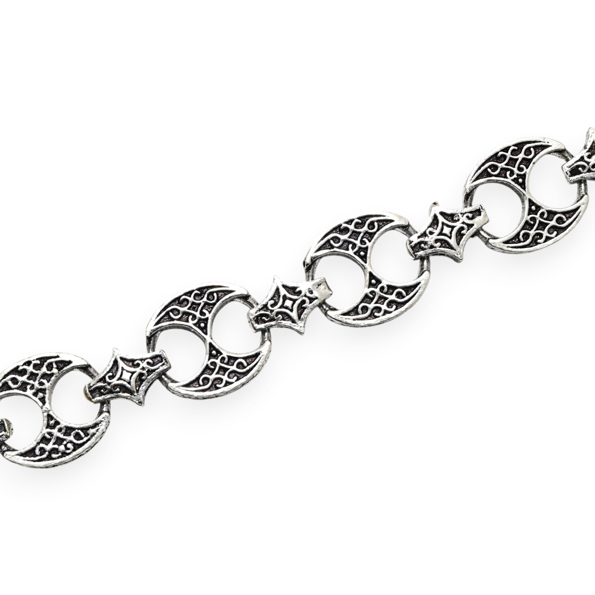 Bohemian Sterling Silver Link Bracelet Antique Style Handmade Chain Jewelry