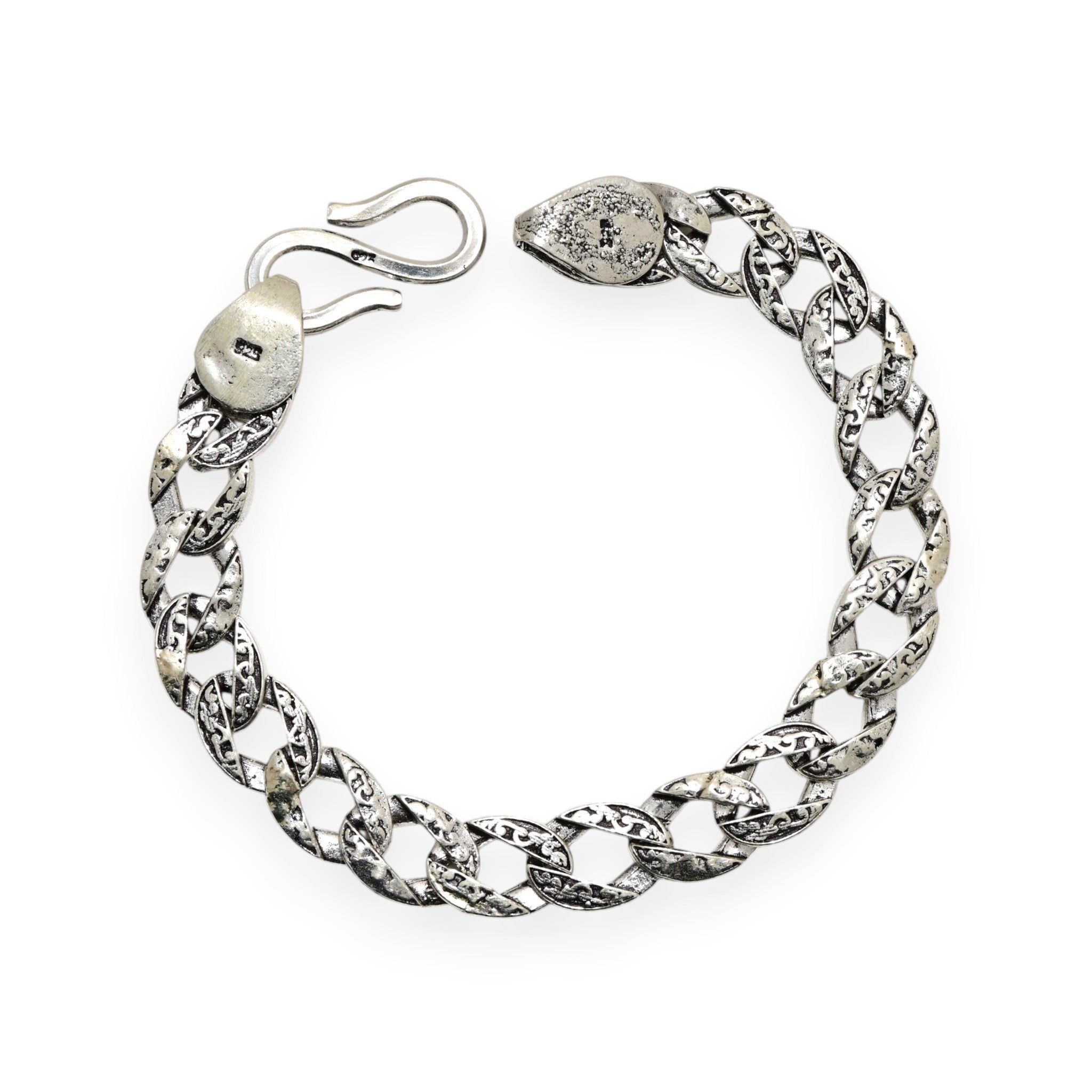 Handmade Antique Silver Bracelet Tribal Boho Men Jewelry