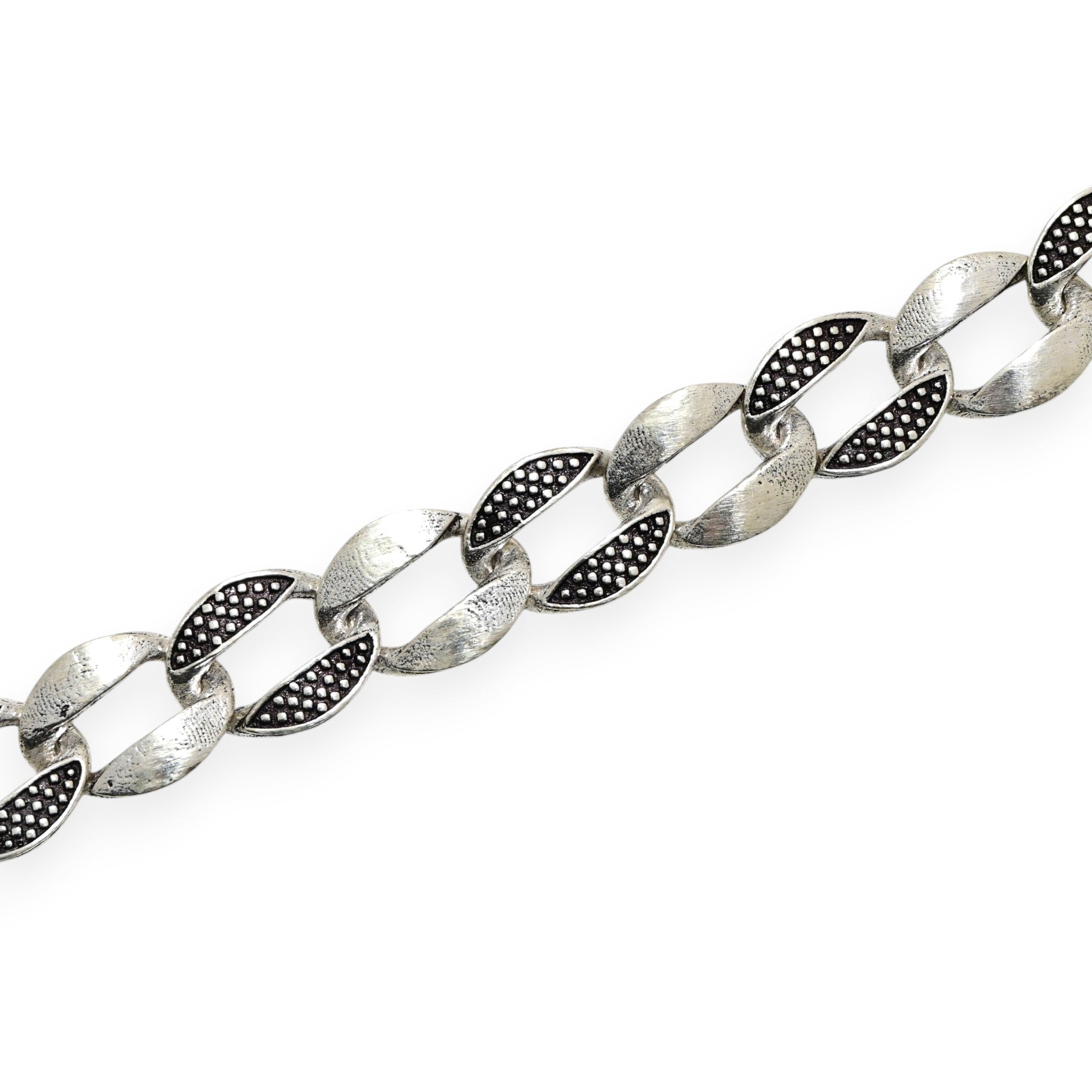 Boho Tribal Silver Chain Bracelet Vintage Handmade for Men