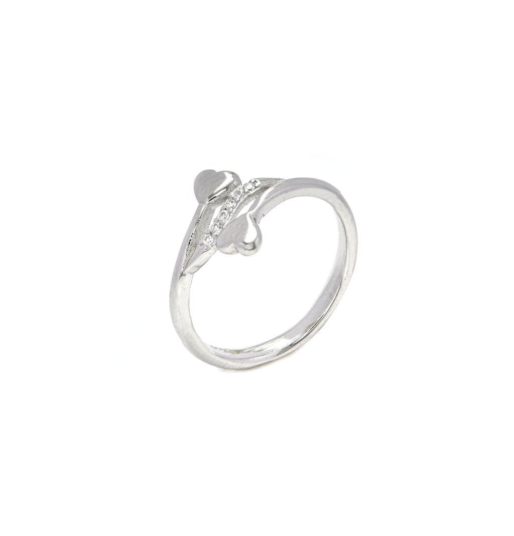 Fine 925 Sterling Silver Ring with Faceted Cubic Zirconia Minimal Ring for Everyday Wear