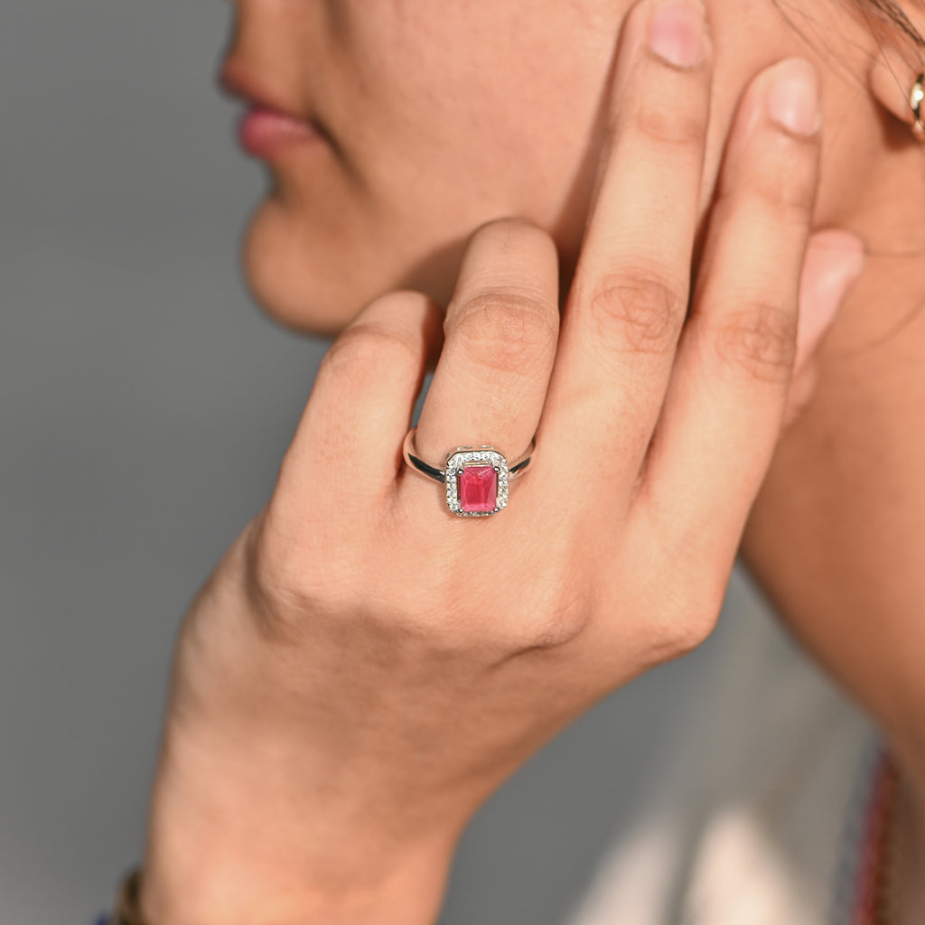 925 Sterling Silver Round Cubic Zirconia Ring | Sparkling CZ | Rhodium Coated