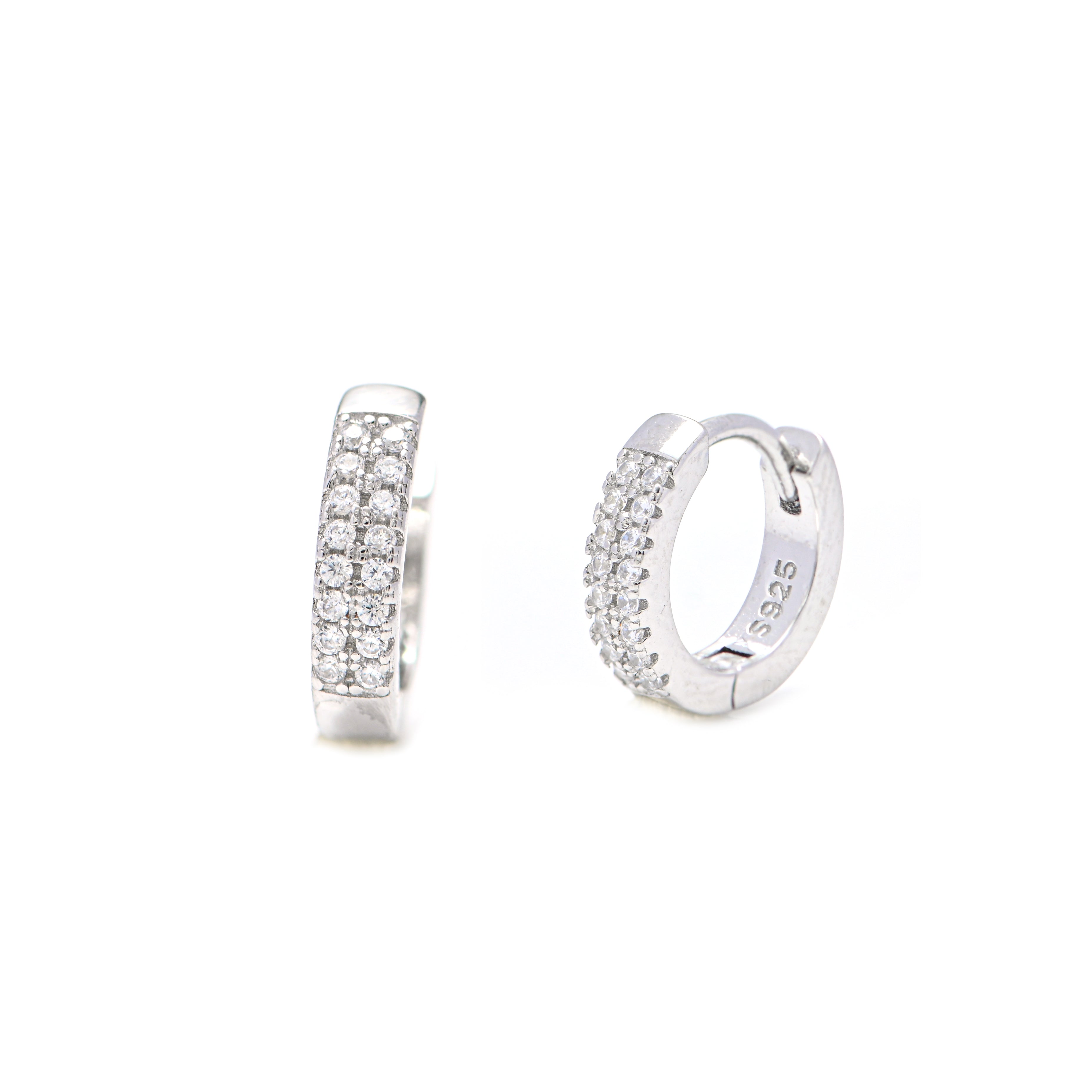 Cubic Zirconia Stone Hoop Earring – Sterling Silver Jewellery Gift for Her