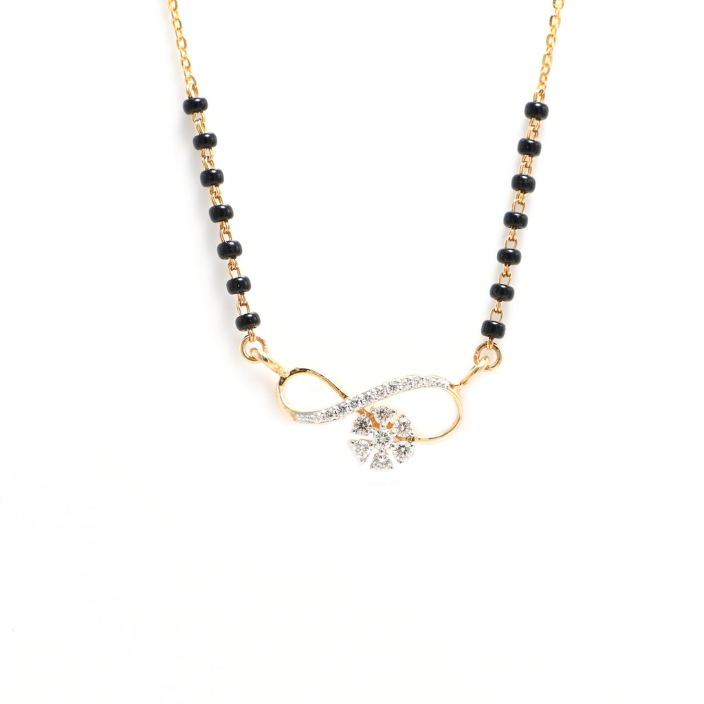 18KT Hallmark Gold IGI Certified Round Brilliant Diamond Mangalsutra